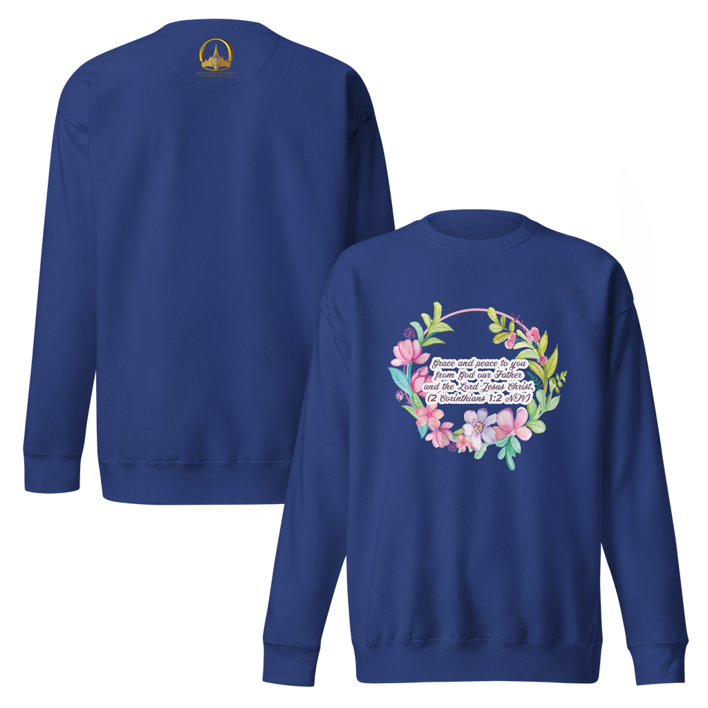 Grace & Peace Blooms: 2 Corinthians 1:2 Unisex Premium Sweatshirt