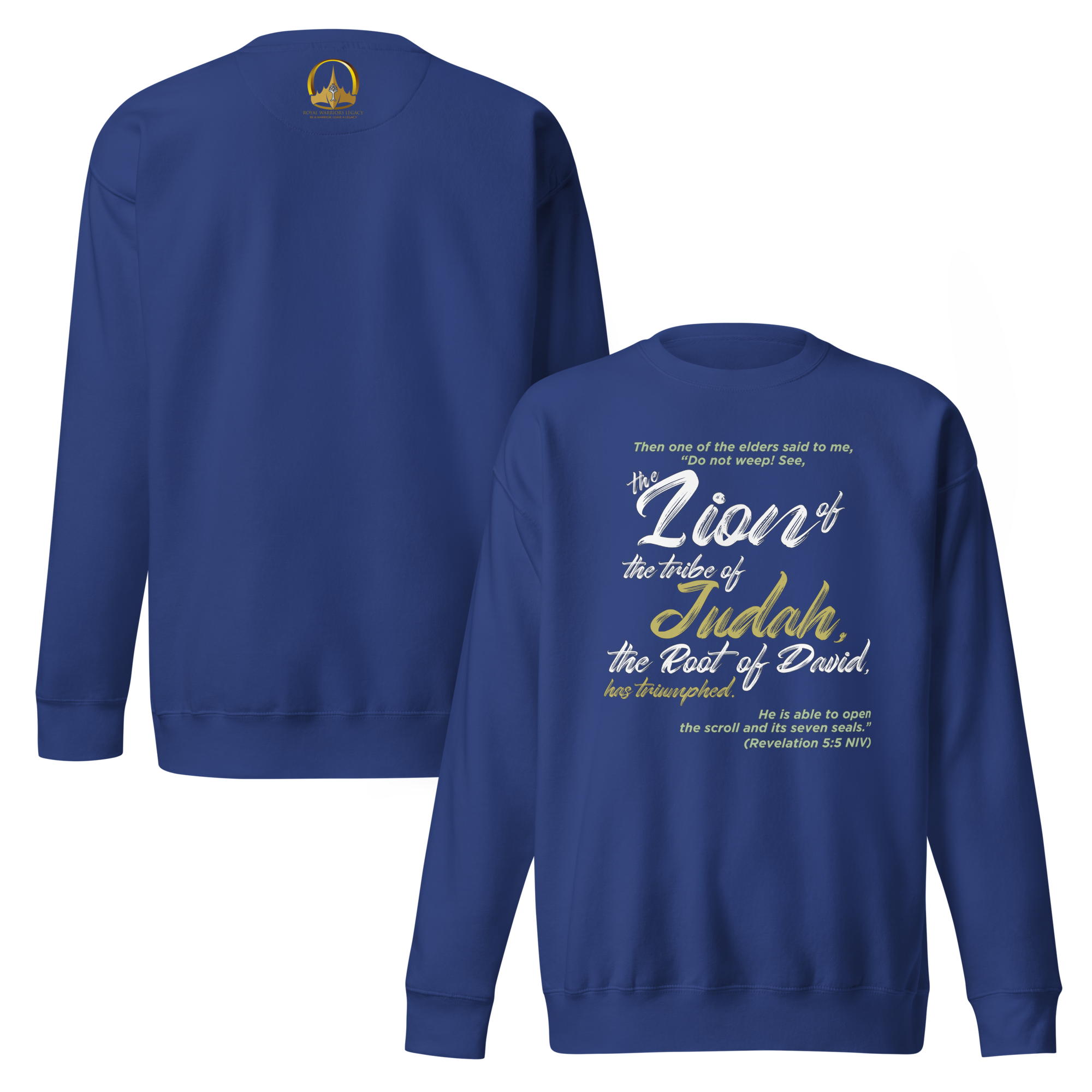 Lion of Judah & Root of David: Revelation 5:5 Unisex Premium Sweatshirt
