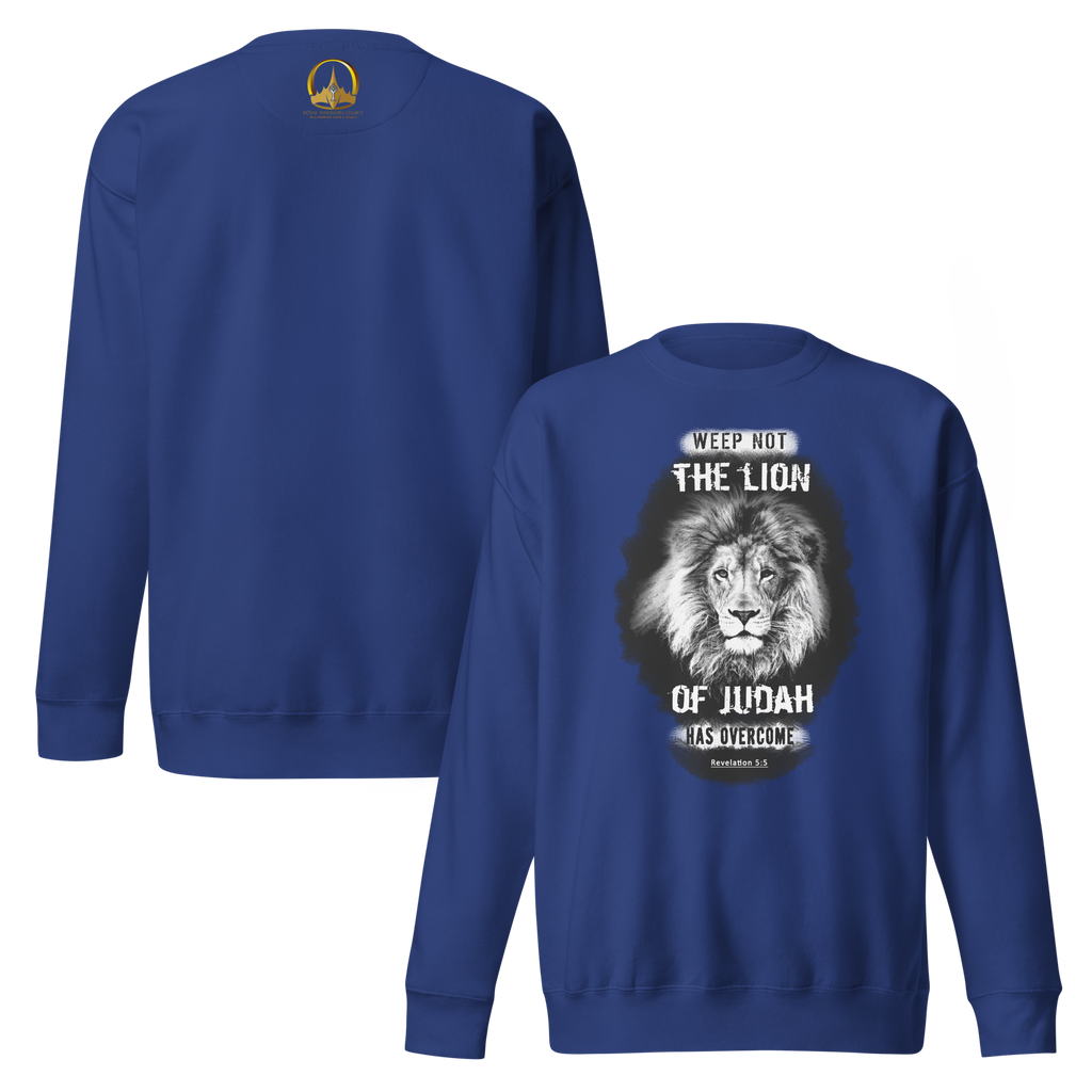 The Lion of Judah: Revelation 5:5 Unisex Premium Sweatshirt