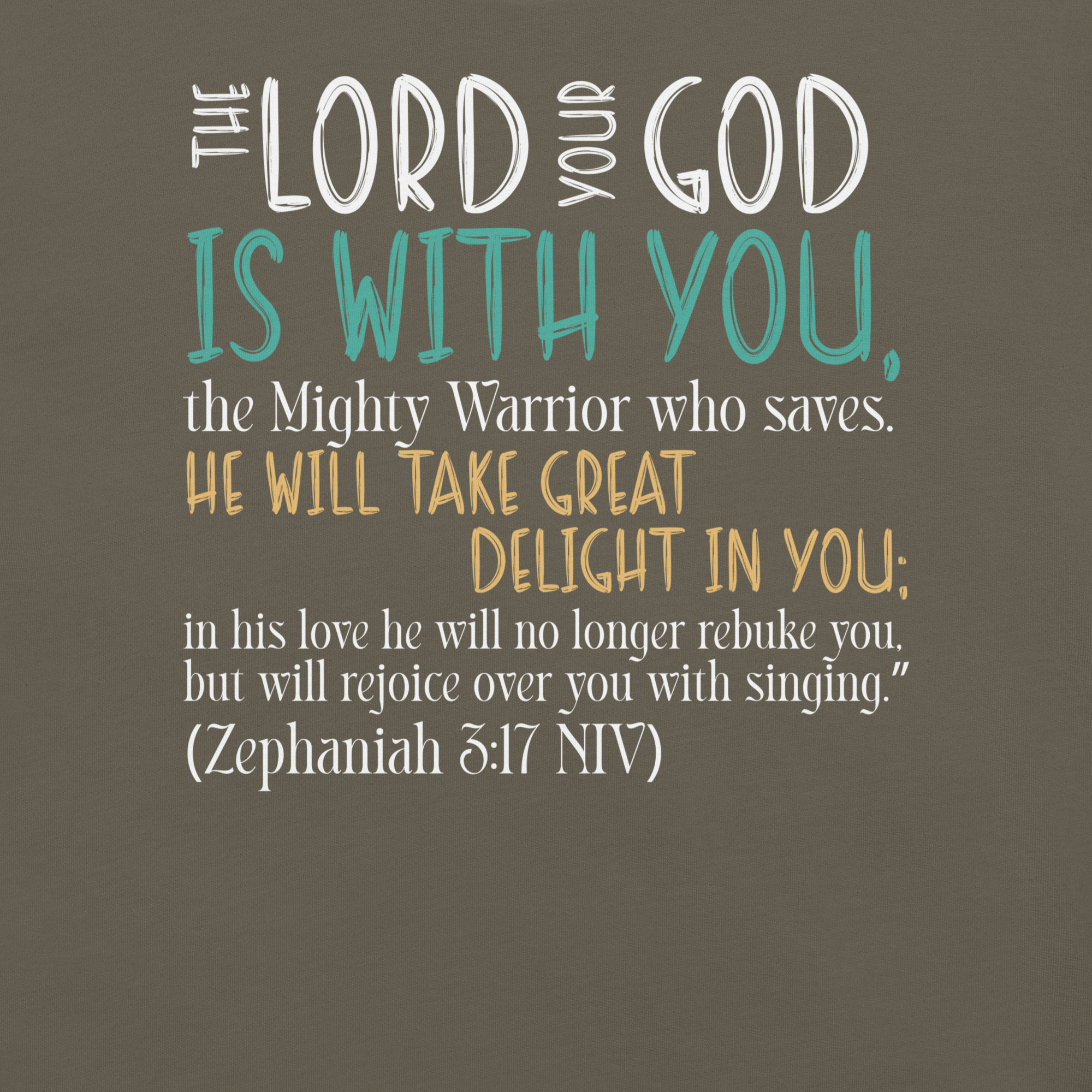 Rejoice in His Love: Zephaniah 3:17 Christian T-Shirt