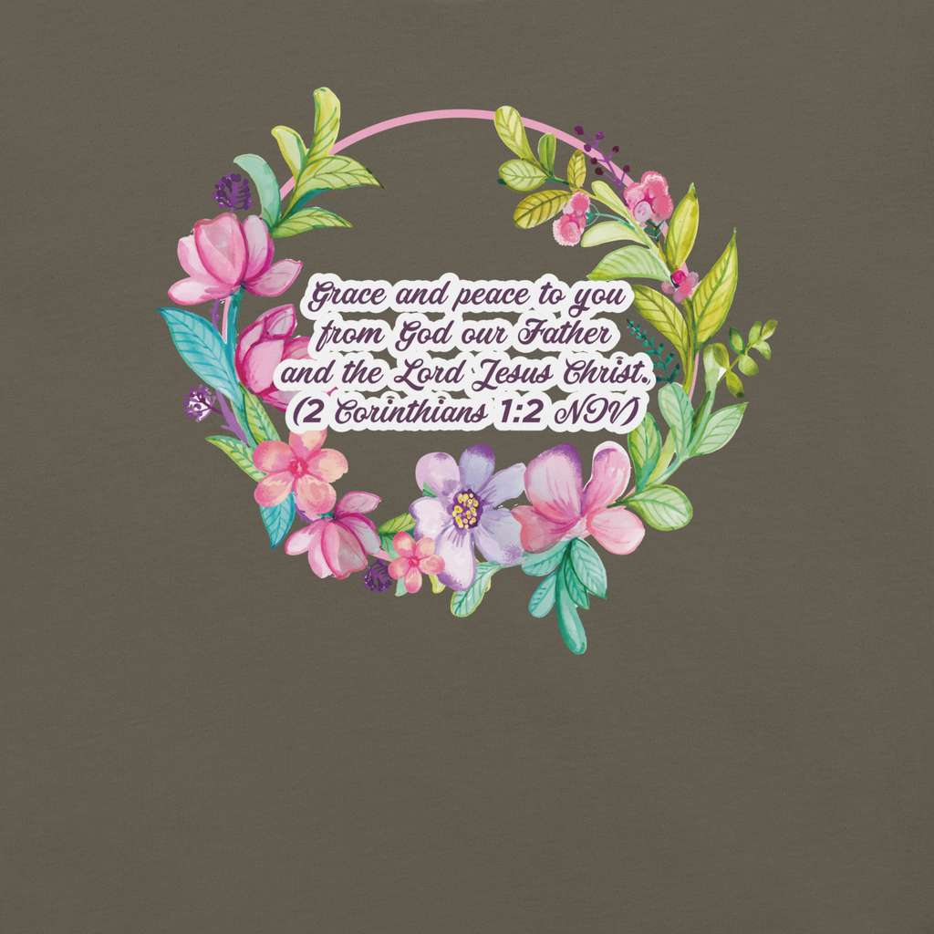 Grace & Peace Blooms: 2 Corinthians 1:2 Christian T-Shirt