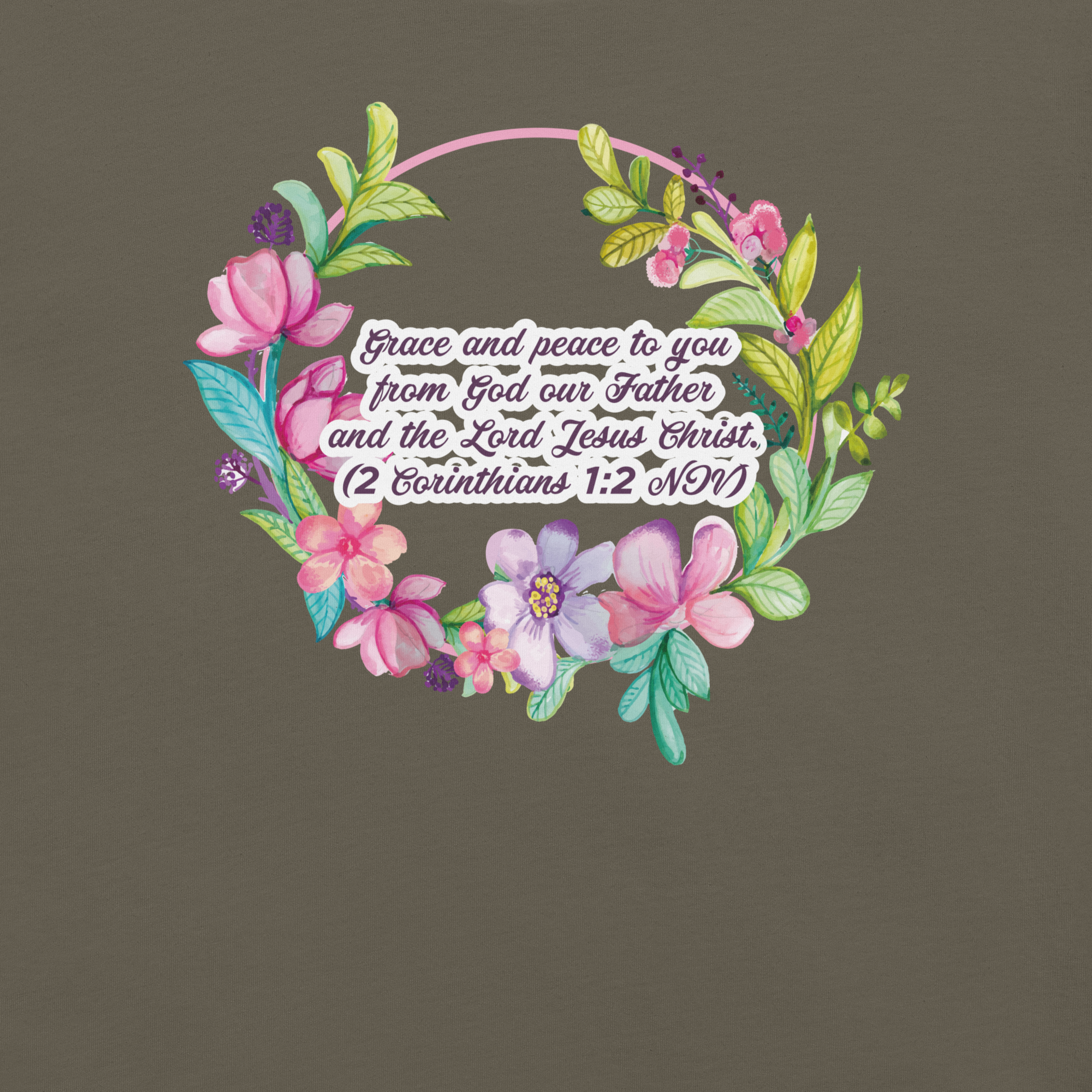 Grace & Peace Blooms: 2 Corinthians 1:2 Christian T-Shirt