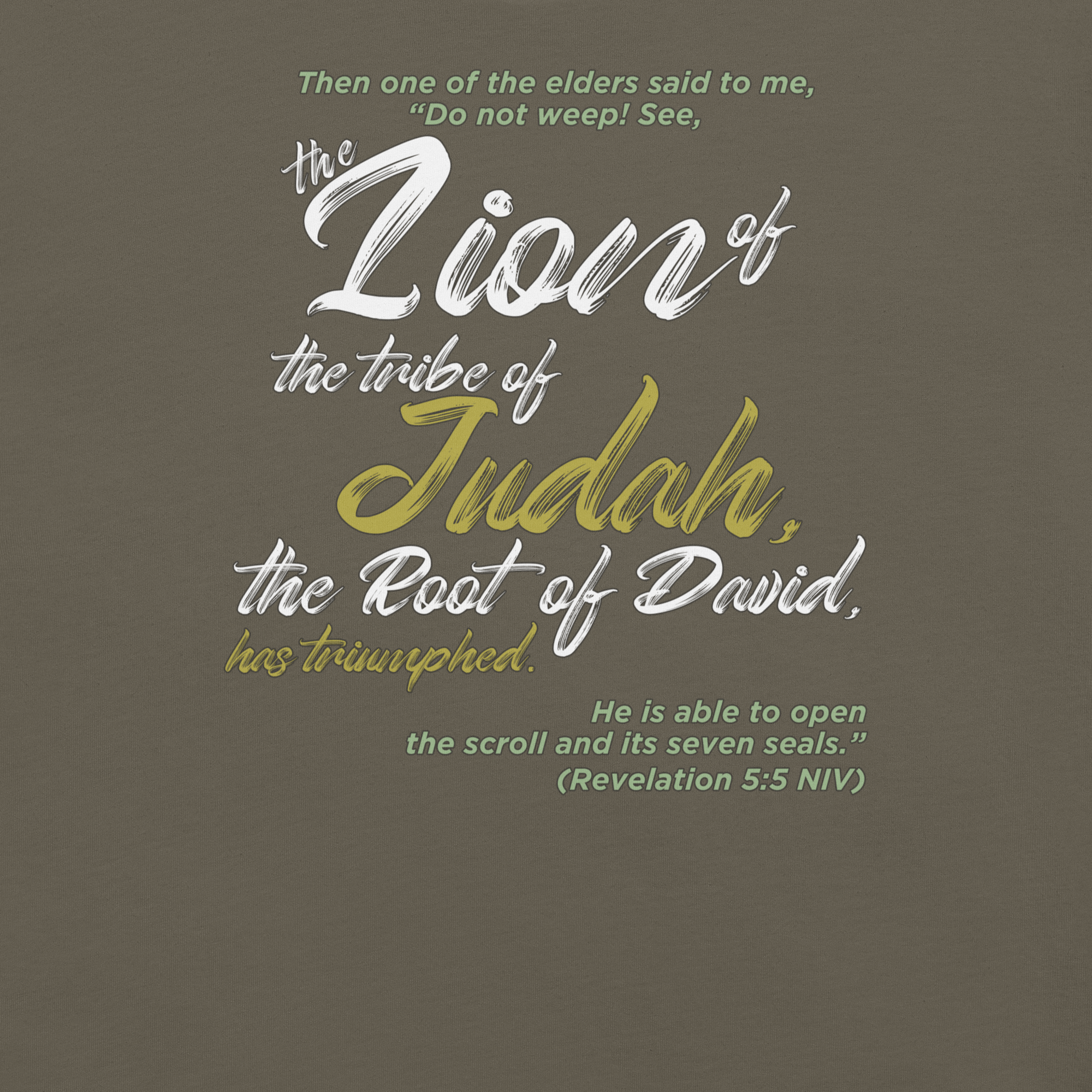 Lion of Judah & Root of David: Revelation 5:5 Christian T-Shirt