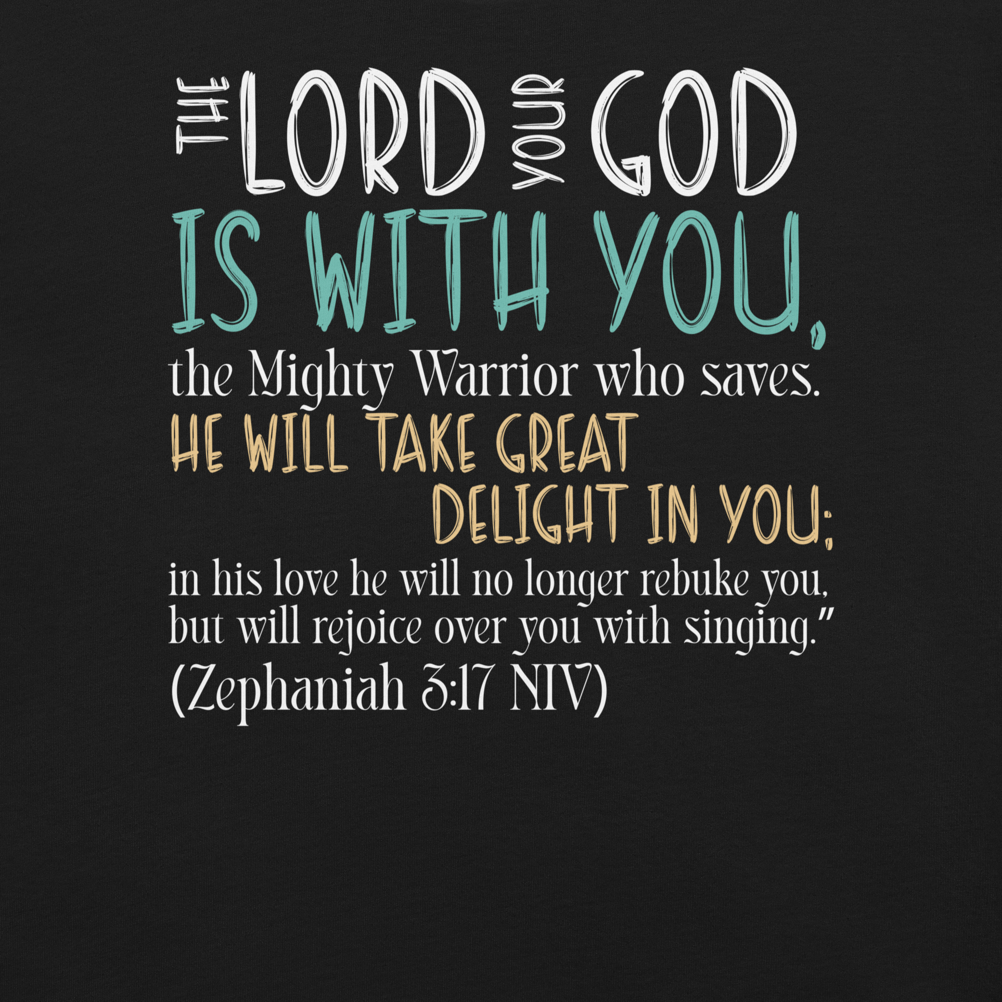 Rejoice in His Love: Zephaniah 3:17 Christian T-Shirt