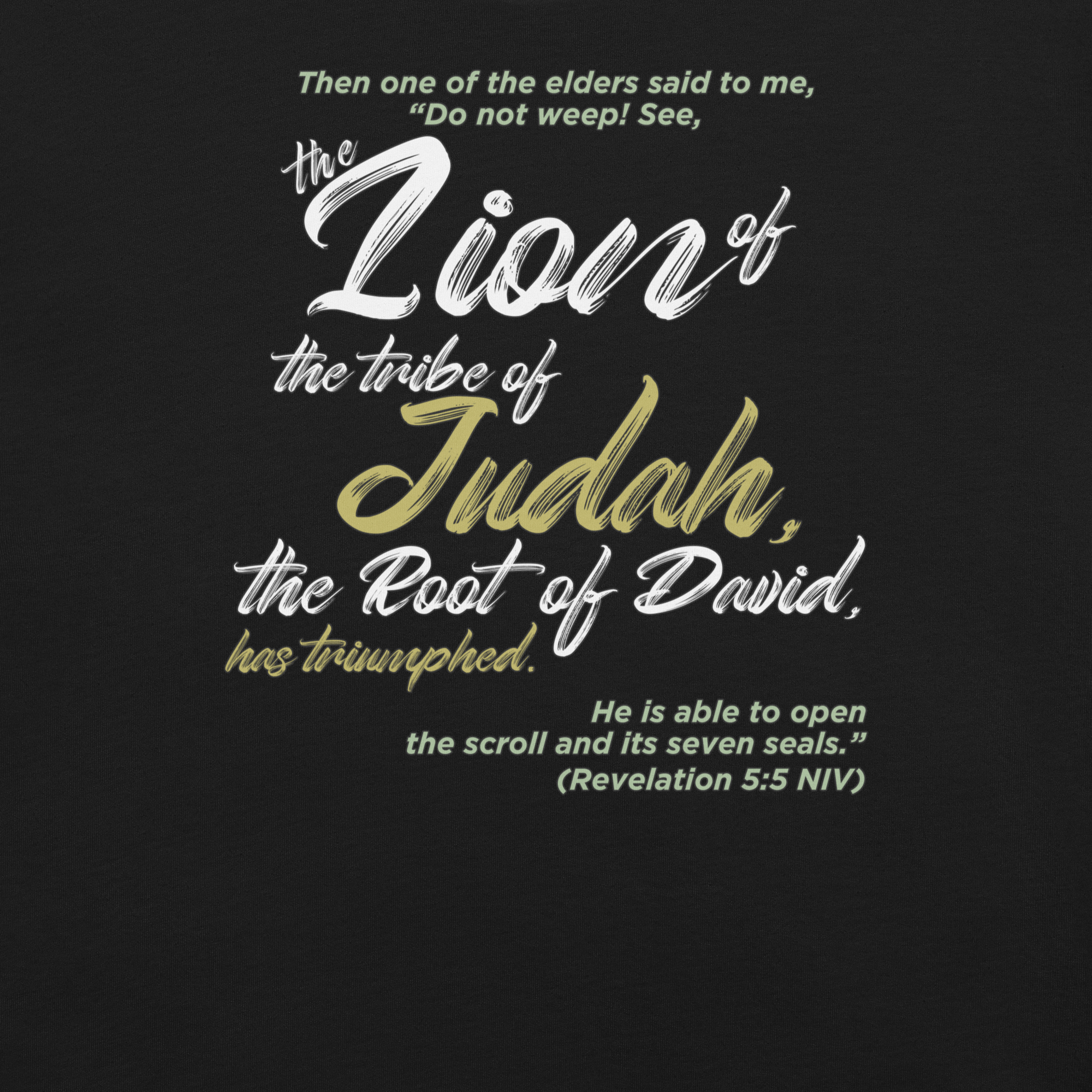 Lion of Judah & Root of David: Revelation 5:5 Christian T-Shirt