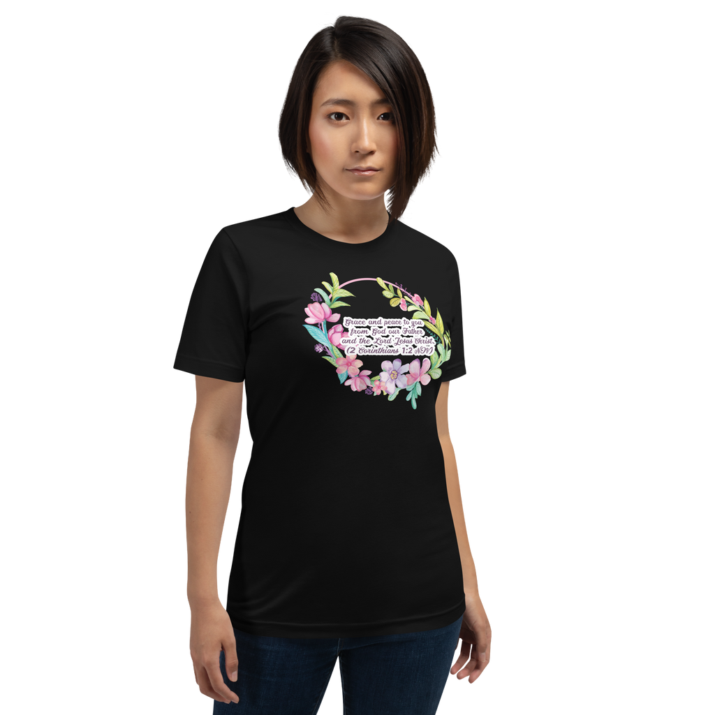 Grace & Peace Blooms: 2 Corinthians 1:2 Christian T-Shirt
