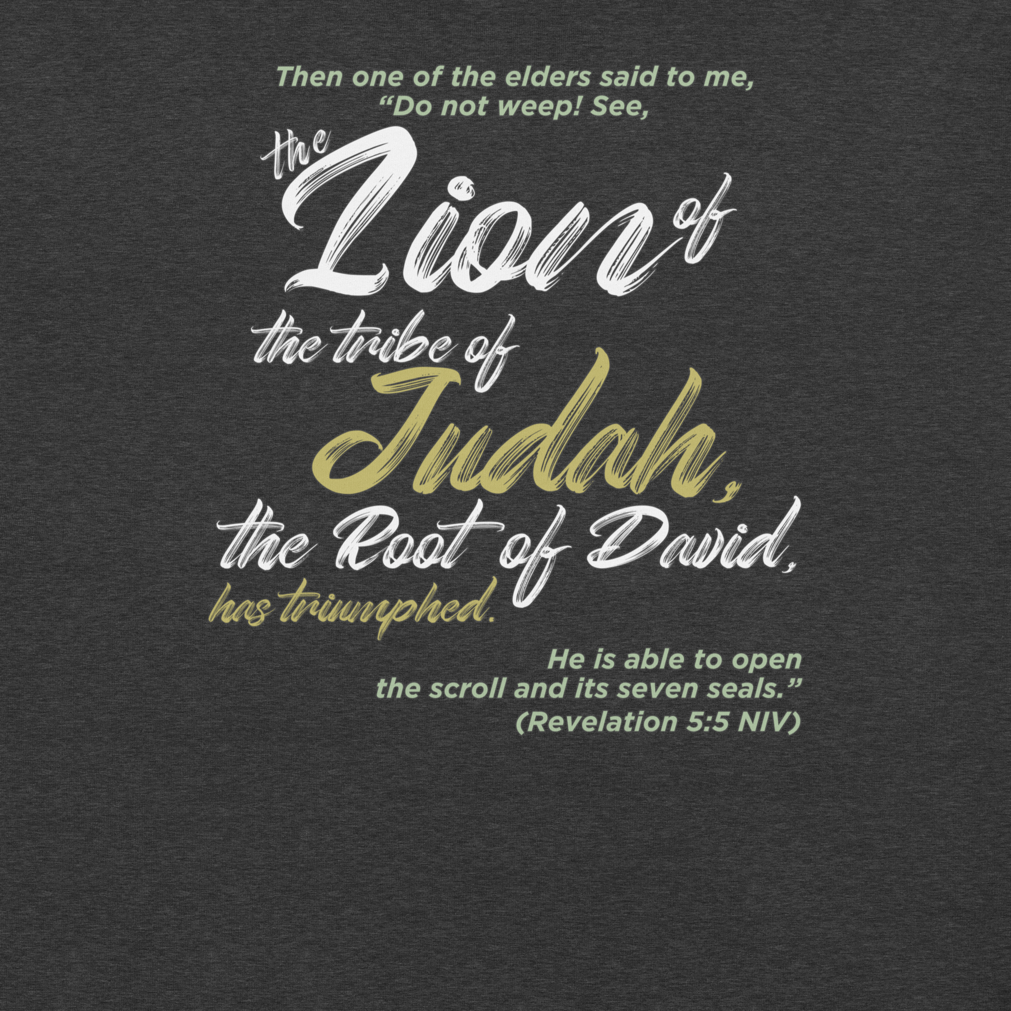 Lion of Judah & Root of David: Revelation 5:5 Christian T-Shirt
