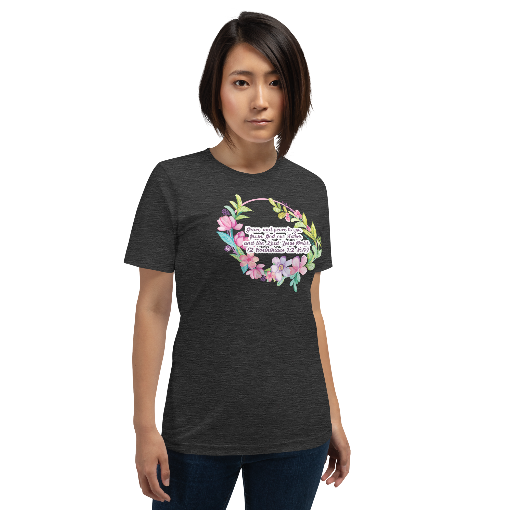 Grace & Peace Blooms: 2 Corinthians 1:2 Christian T-Shirt