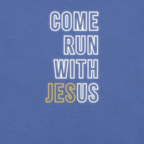 Come Run With Jesus Gold Christian T-Shirt