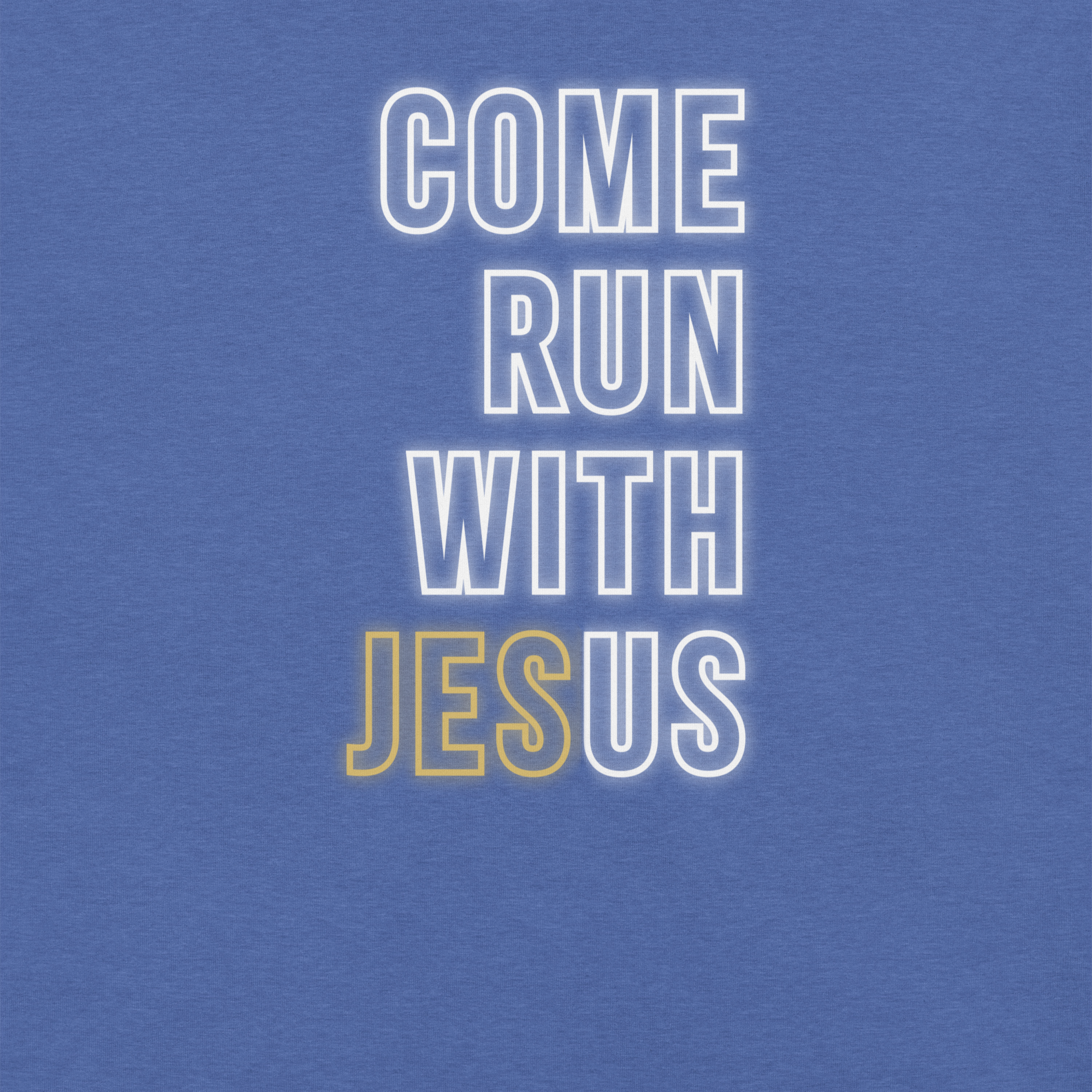 Come Run With Jesus Gold Christian T-Shirt