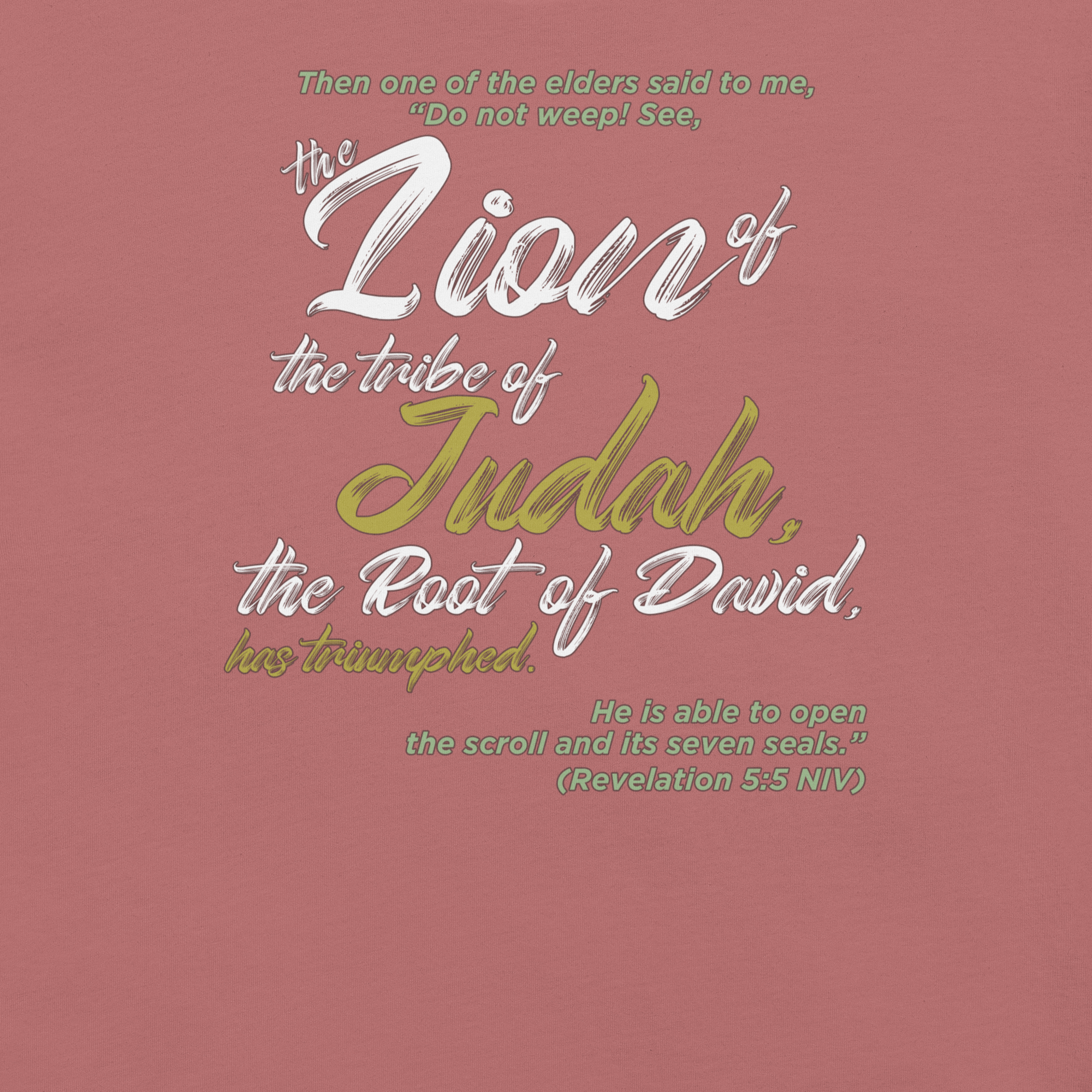 Lion of Judah & Root of David: Revelation 5:5 Christian T-Shirt
