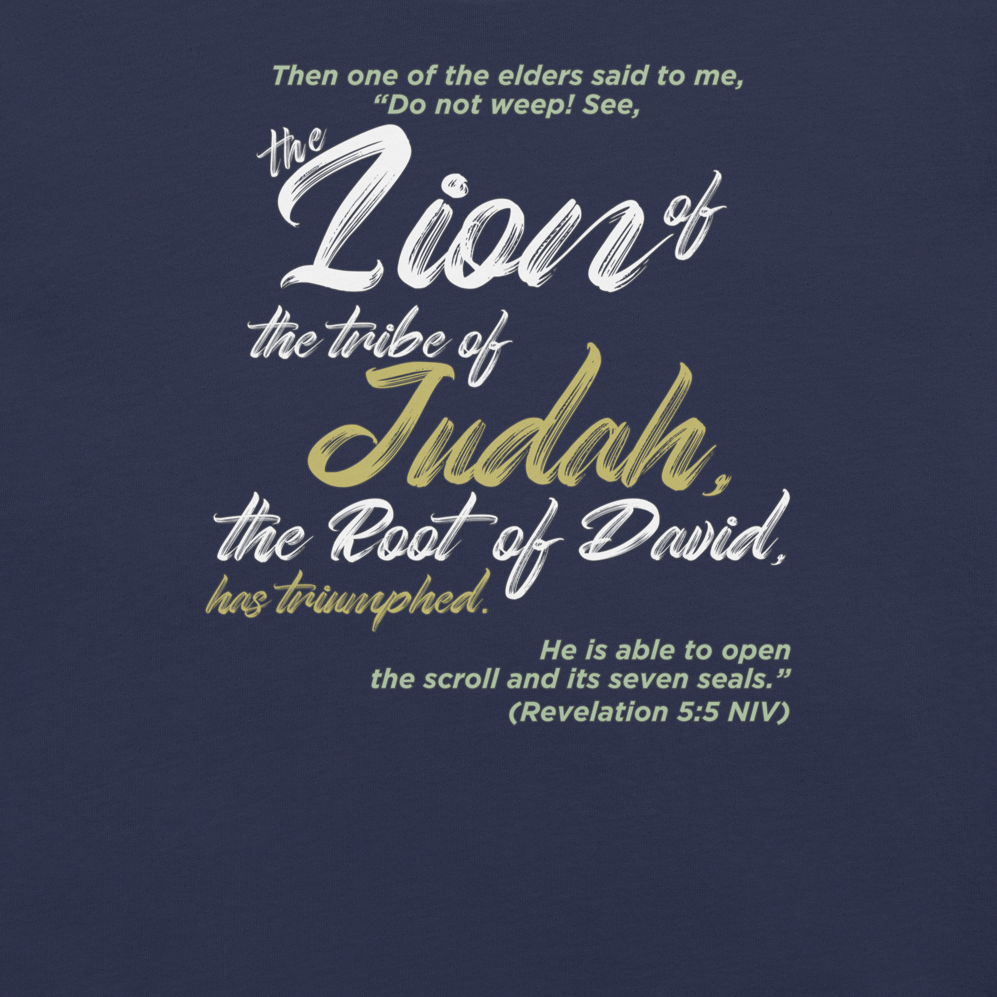 Lion of Judah & Root of David: Revelation 5:5 Christian T-Shirt