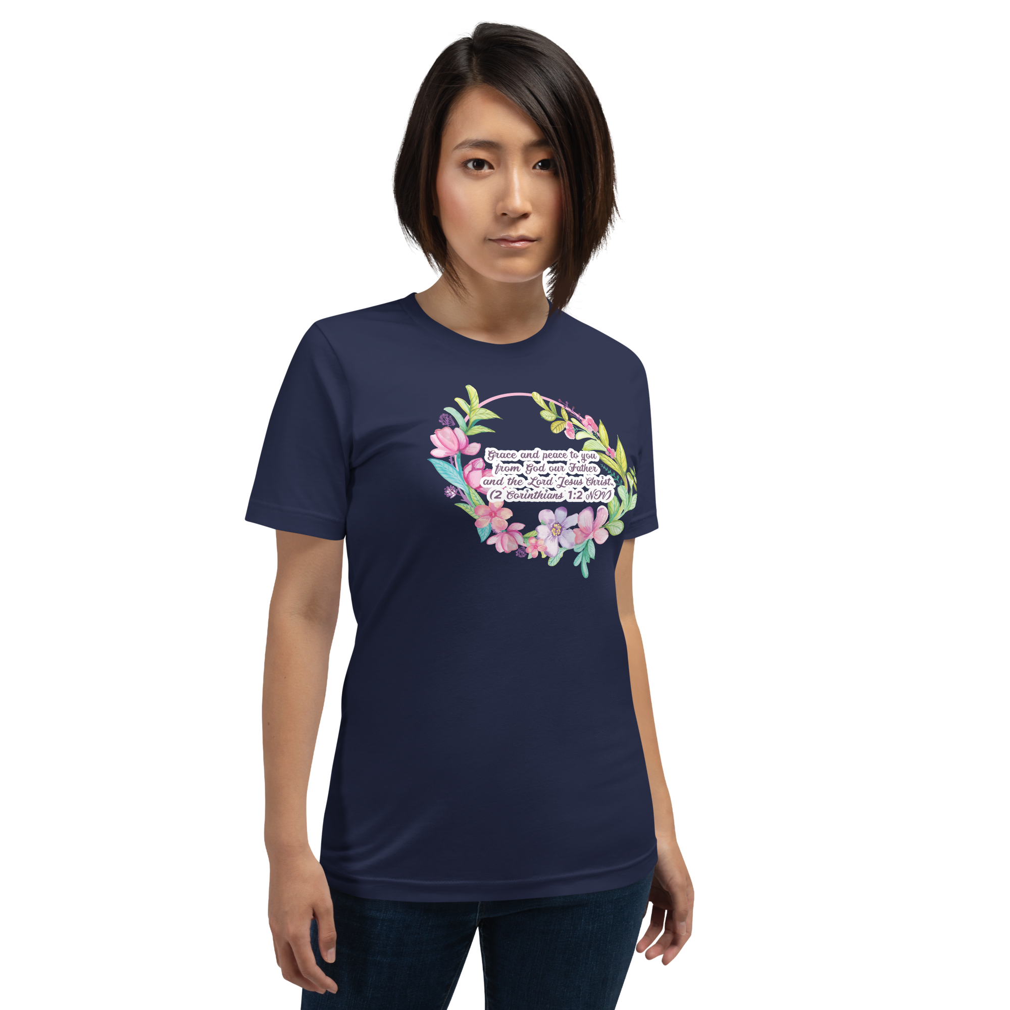 Grace & Peace Blooms: 2 Corinthians 1:2 Christian T-Shirt