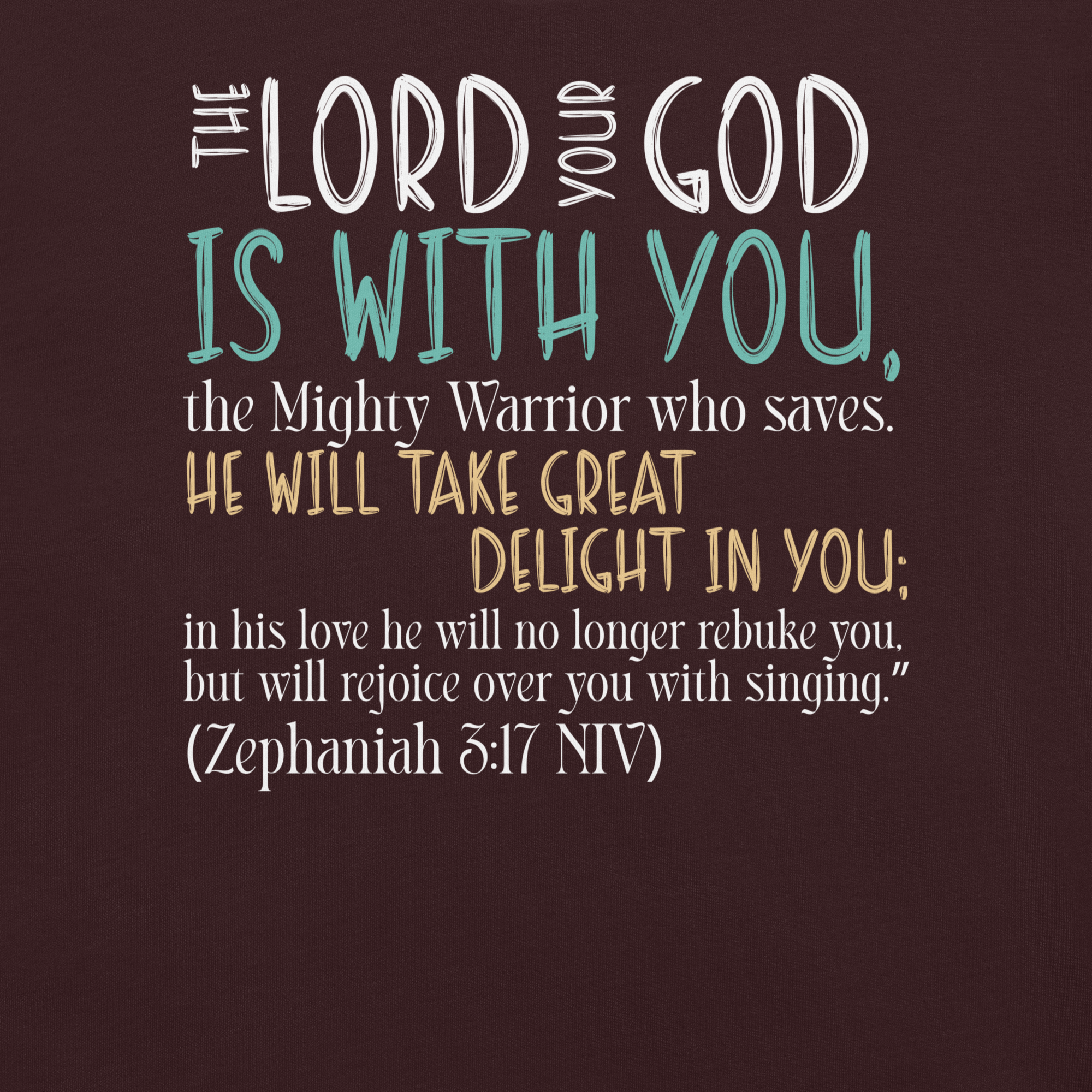 Rejoice in His Love: Zephaniah 3:17 Christian T-Shirt
