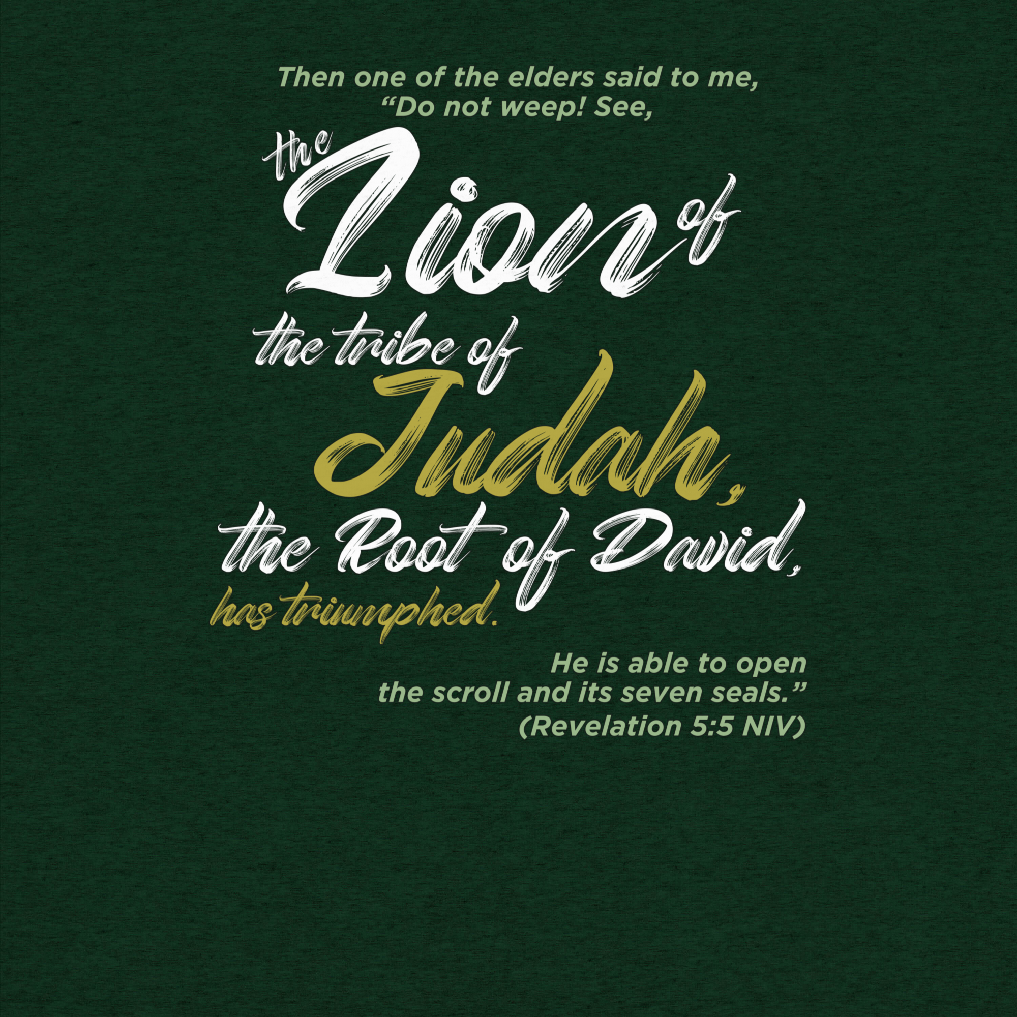 Lion of Judah & Root of David: Revelation 5:5 Tri-Blend