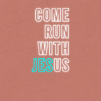 Come Run With Jesus Neon Blue Tri-Blend