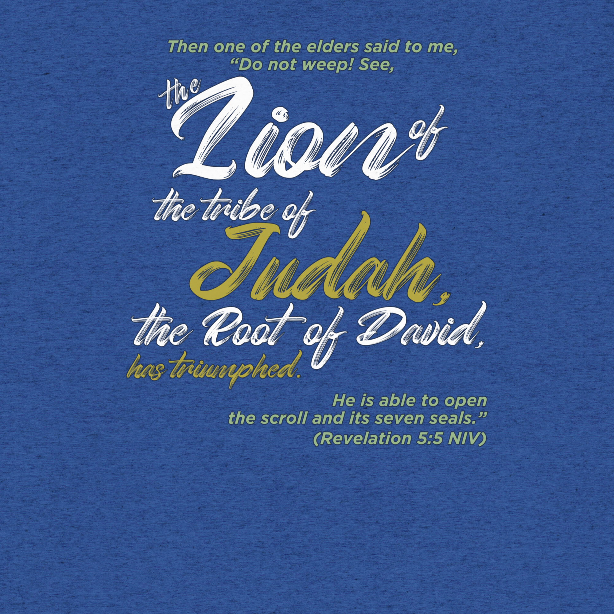 Lion of Judah & Root of David: Revelation 5:5 Tri-Blend