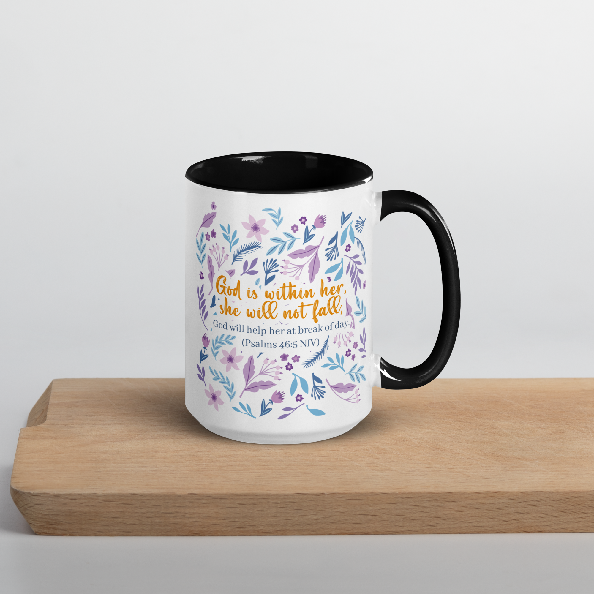 Unshakeable Faith: Psalms 46:5 Colored Mug (11 oz / 15 oz)