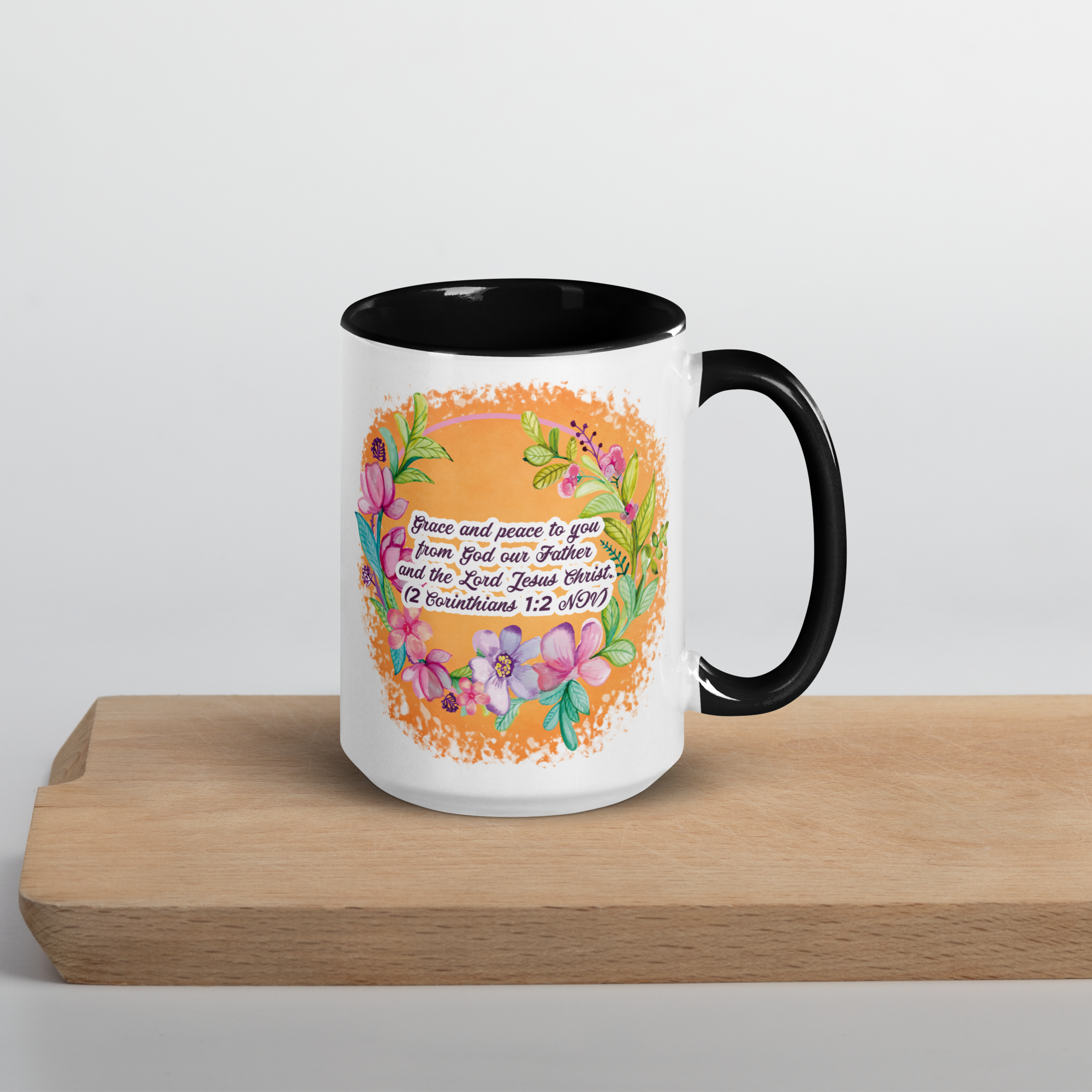 Grace & Peace Blooms: 2 Corinthians 1:2 Colored Mug (11 oz / 15 oz)