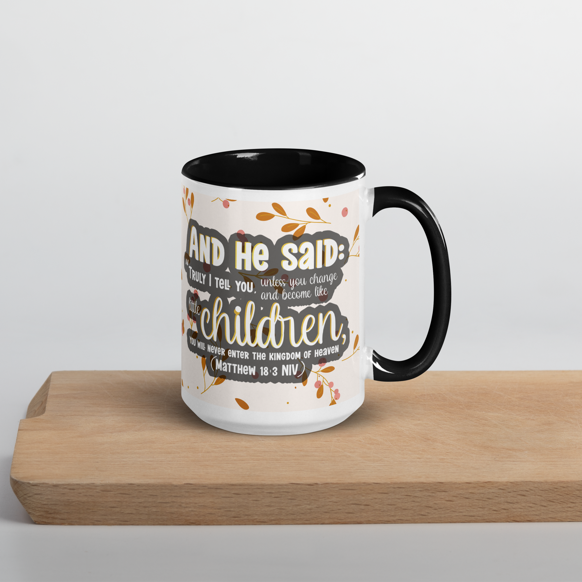 Childlike Faith: Matthew 18:3 Colored Mug (11 oz / 15 oz)