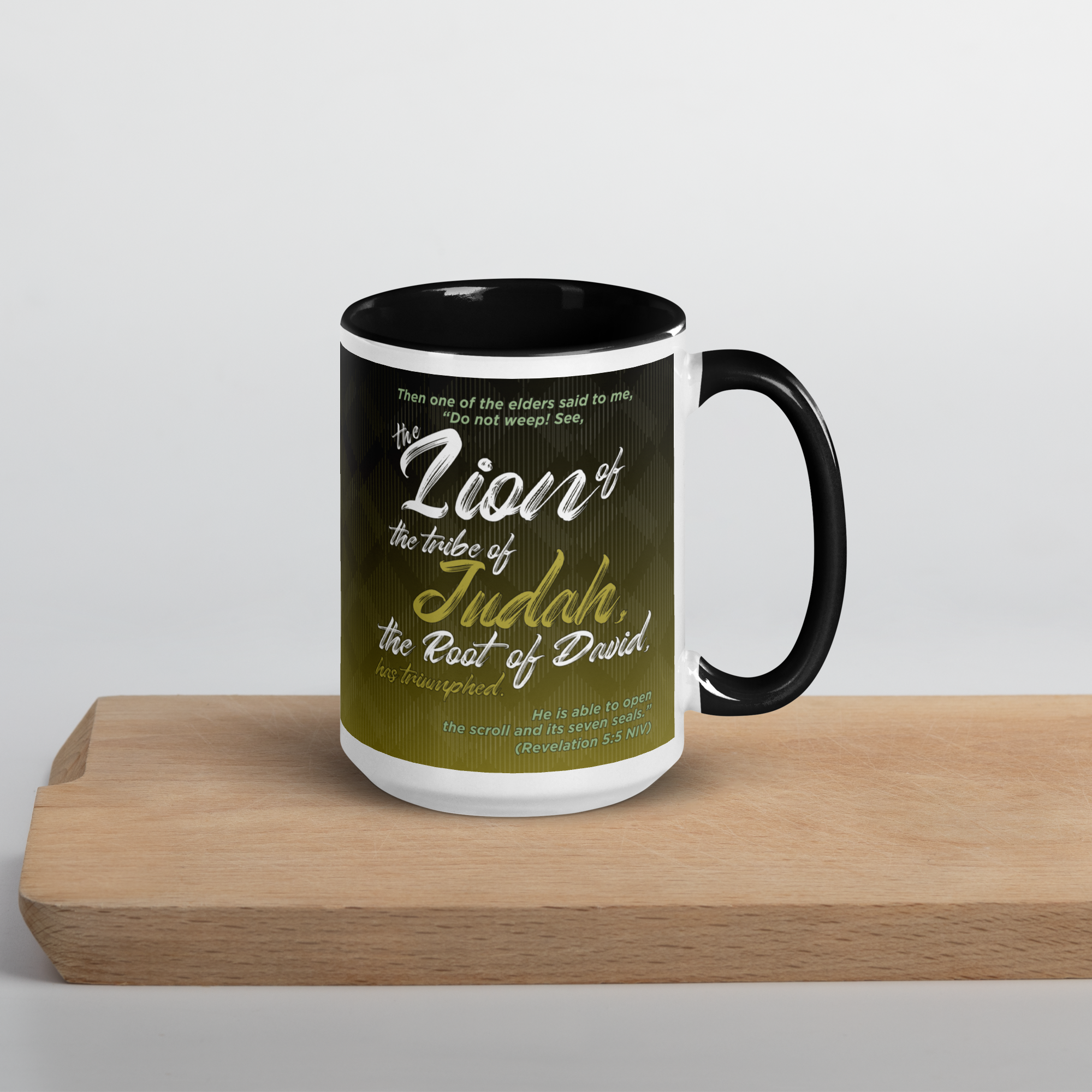 Lion of Judah & Root of David: Revelation 5:5 Colored Mug (11 oz / 15 oz)