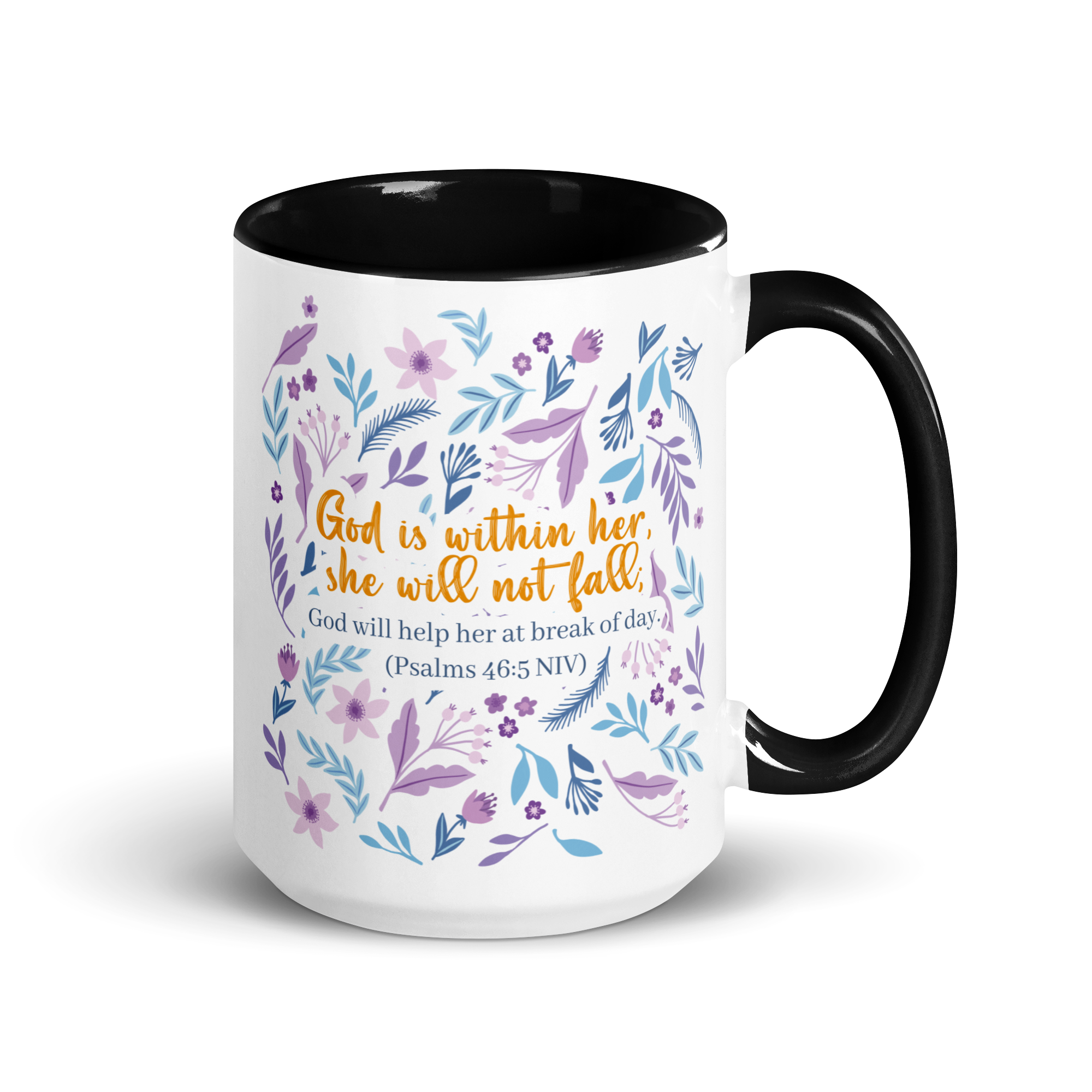 Unshakeable Faith: Psalms 46:5 Colored Mug (11 oz / 15 oz)