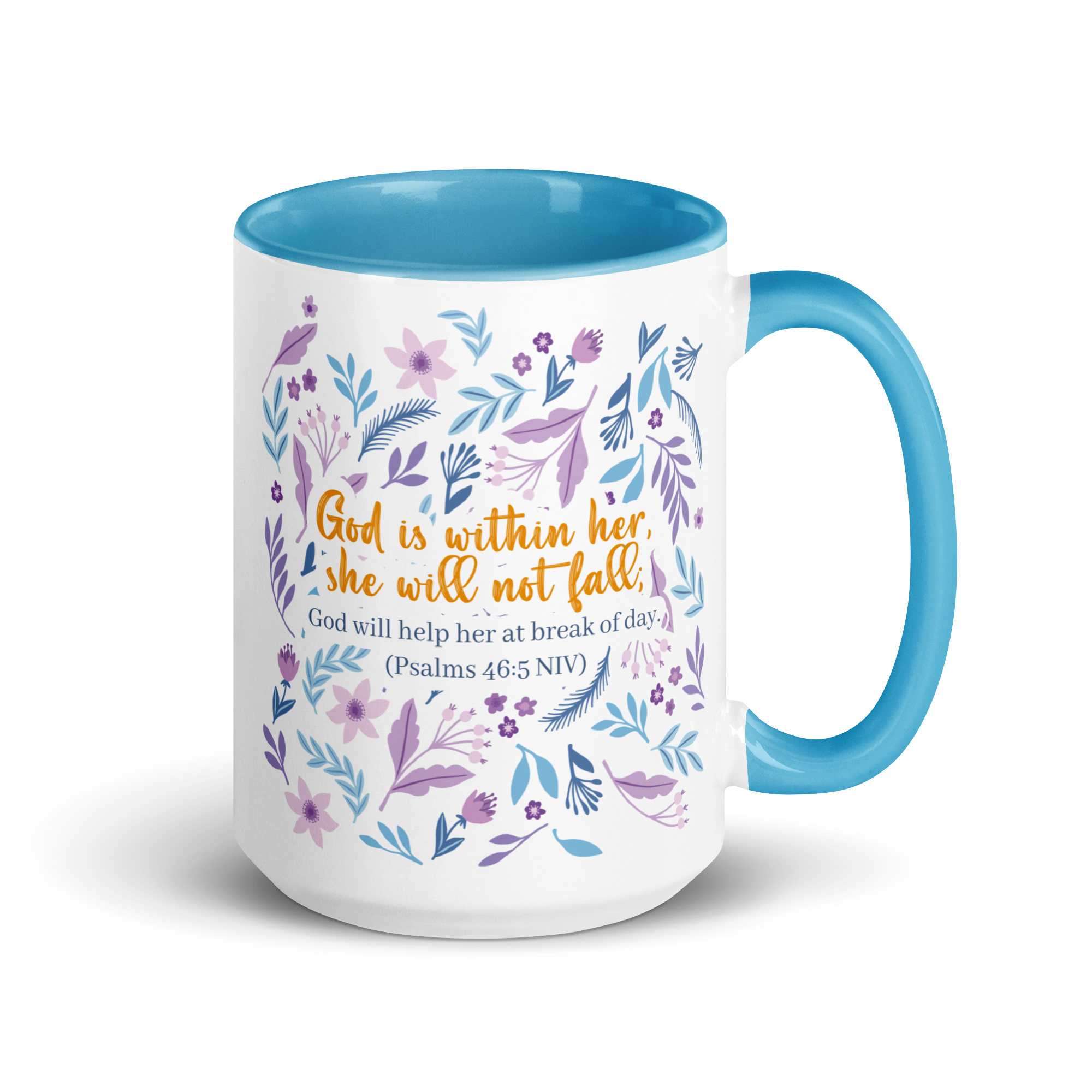 Unshakeable Faith: Psalms 46:5 Colored Mug (11 oz / 15 oz)