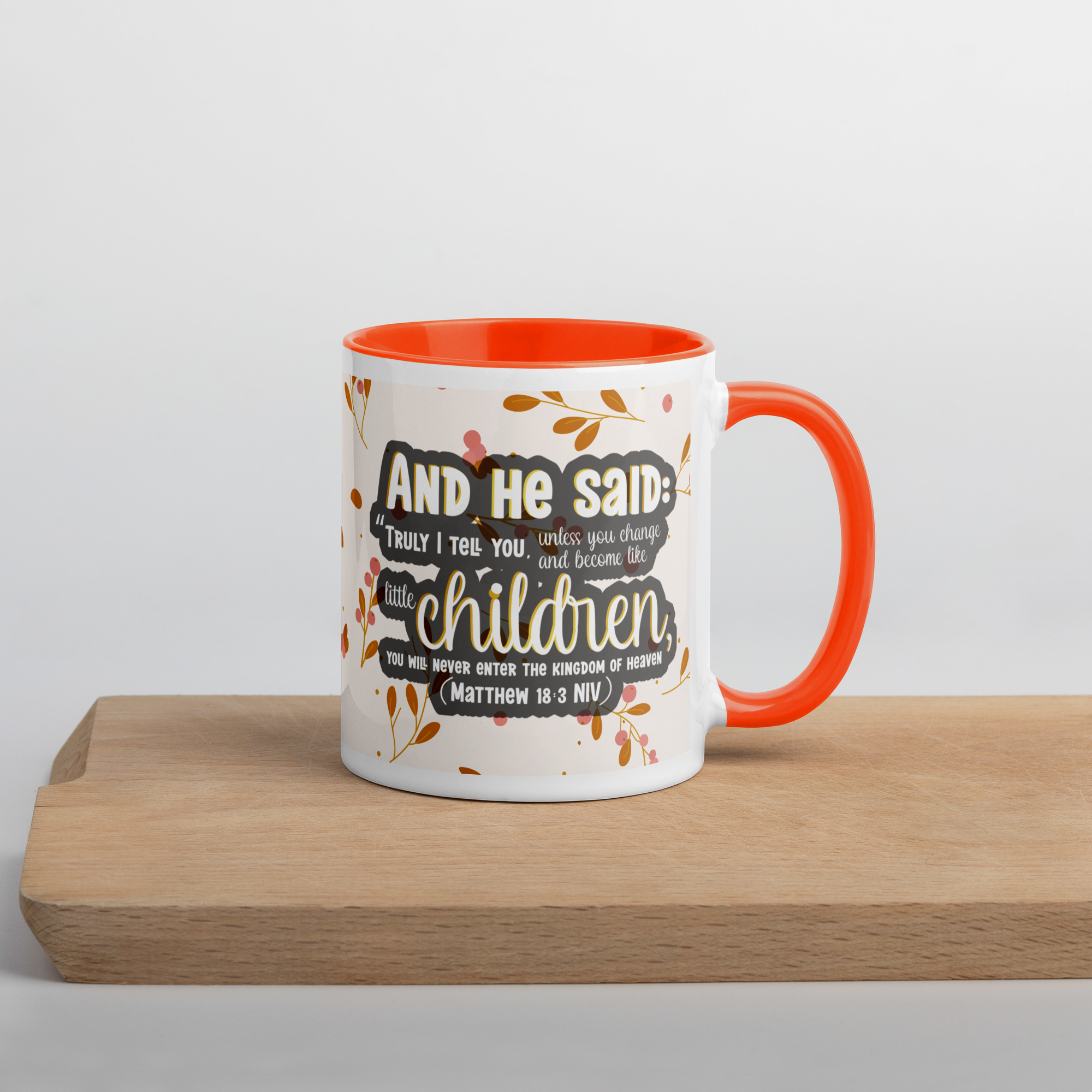 Childlike Faith: Matthew 18:3 Colored Mug (11 oz / 15 oz)