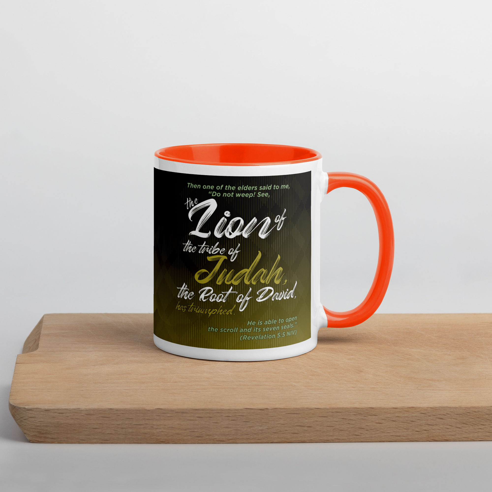 Lion of Judah & Root of David: Revelation 5:5 Colored Mug (11 oz / 15 oz)