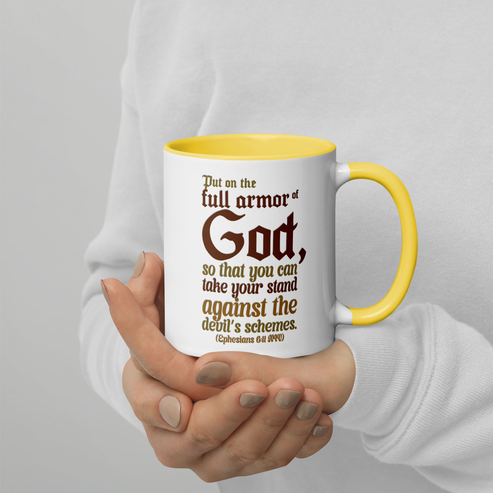 Full Armor Of God: Ephesians 6:11 Colored Mug (11 oz / 15 oz)