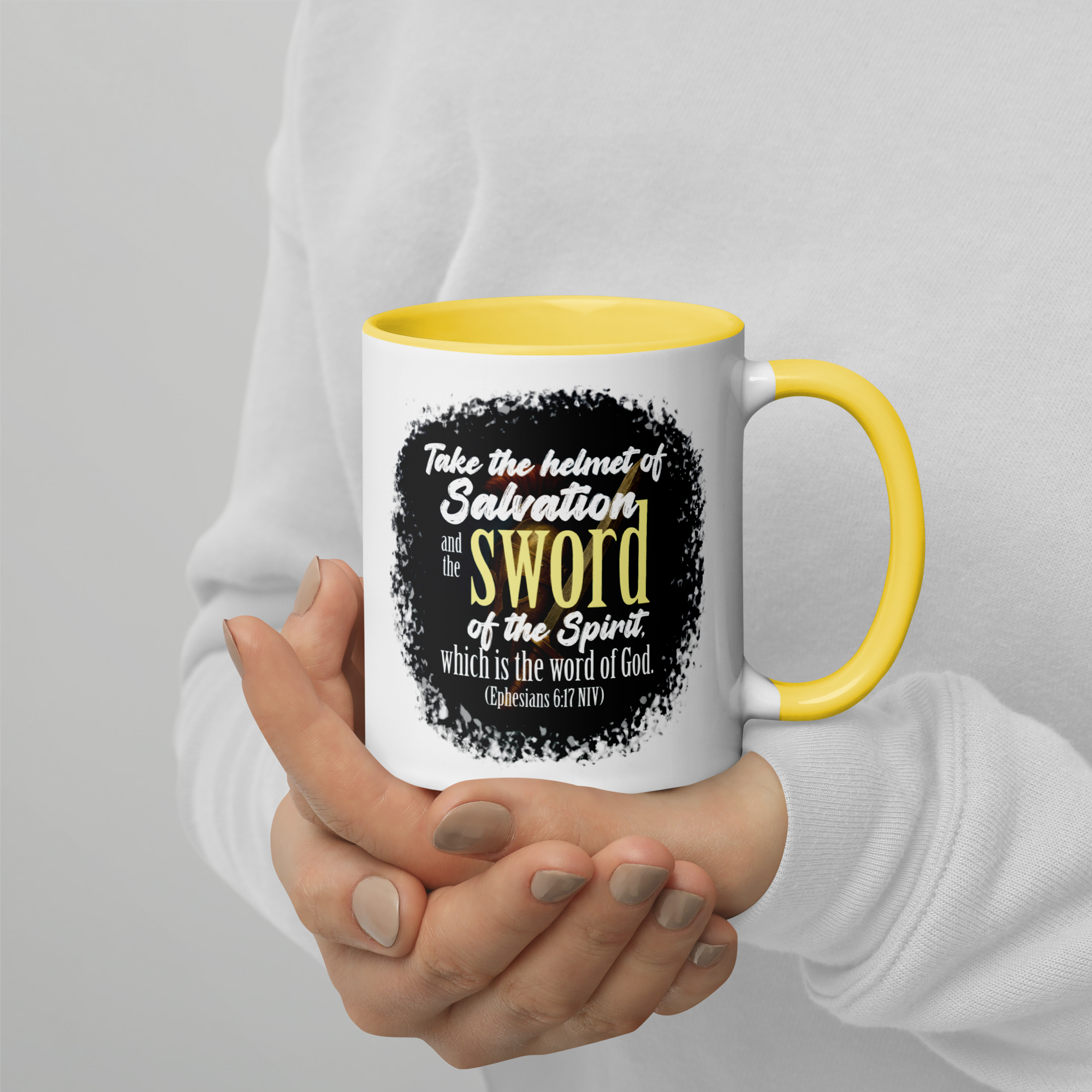 Sword & Salvation: Ephesians 6:17 Colored Mug (11 oz / 15 oz)