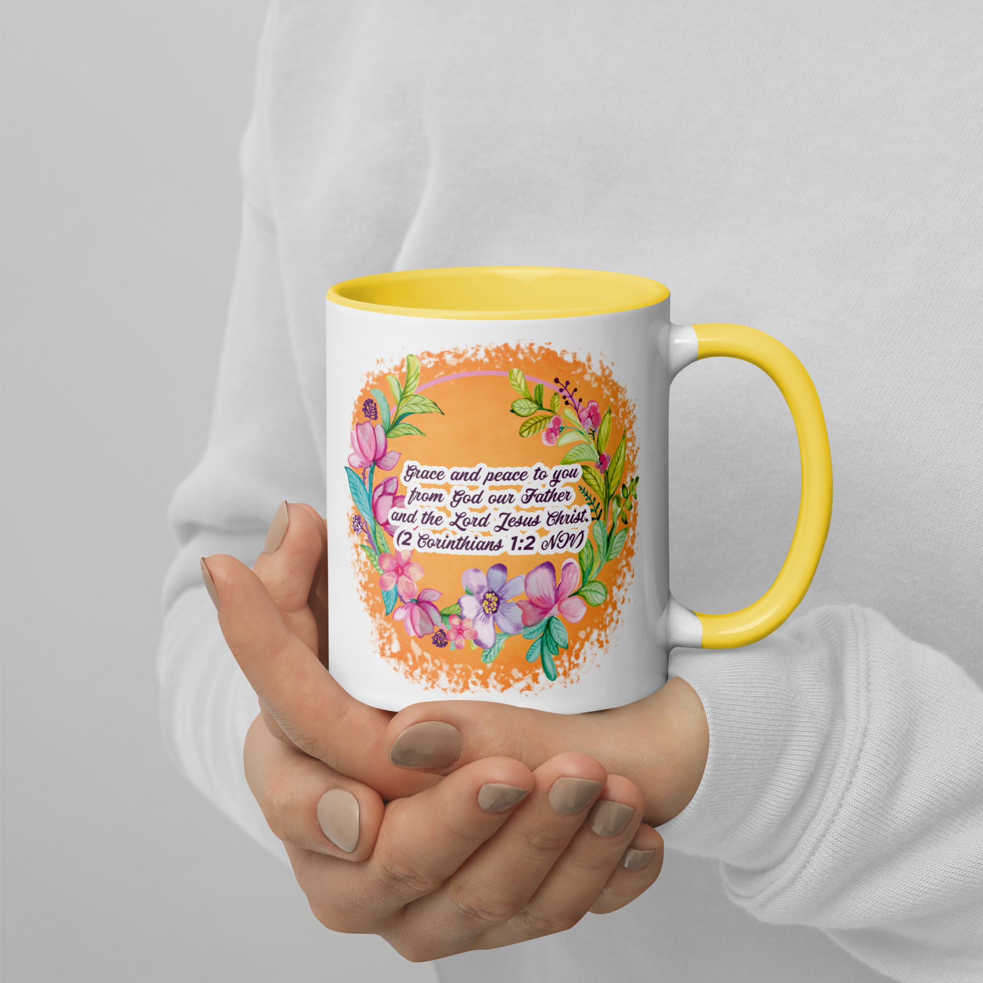 Grace & Peace Blooms: 2 Corinthians 1:2 Colored Mug (11 oz / 15 oz)