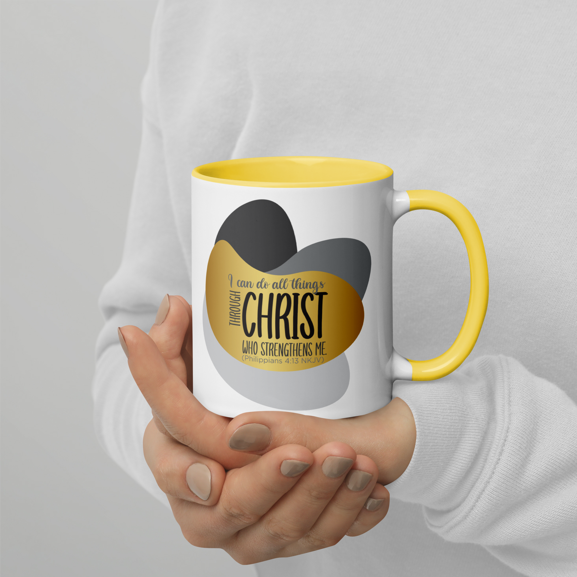 Empowered by Christ: Philippians 4:13 Colored Mug (11 oz / 15 oz)