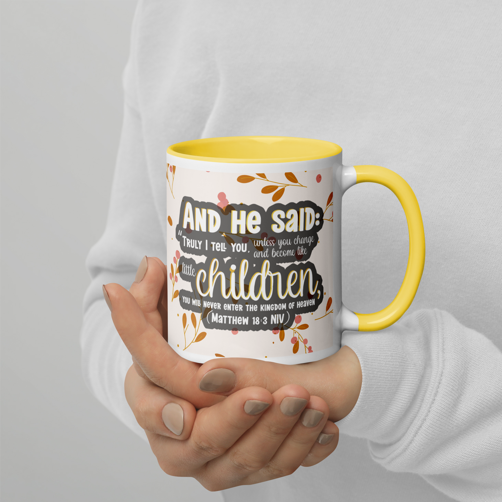 Childlike Faith: Matthew 18:3 Colored Mug (11 oz / 15 oz)
