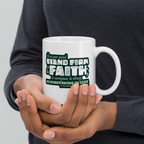 Stand Firm in Faith: 1 Corinthians 16:13-14 White Glossy Mug (11 oz / 15 oz / 20 oz)