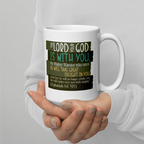 Rejoice in His Love: Zephaniah 3:17 White Glossy Mug (11 oz / 15 oz / 20 oz)