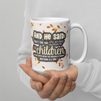 Childlike Faith: Matthew 18:3 White Glossy Mug (11 oz / 15 oz / 20 oz)
