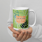 God Our Refuge: Psalm 46:1 White Glossy Mug (11 oz / 15 oz / 20 oz)