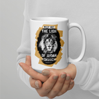 The Lion of Judah: Revelation 5:5 White Glossy Mug (11 oz / 15 oz / 20 oz)