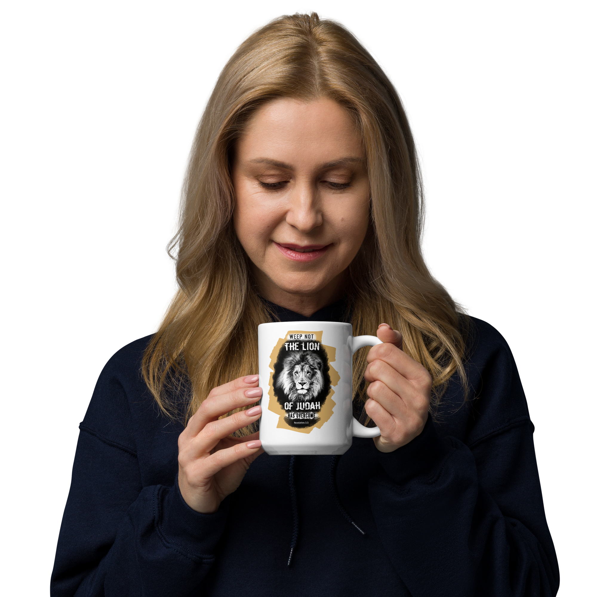 The Lion of Judah: Revelation 5:5 White Glossy Mug (11 oz / 15 oz / 20 oz)
