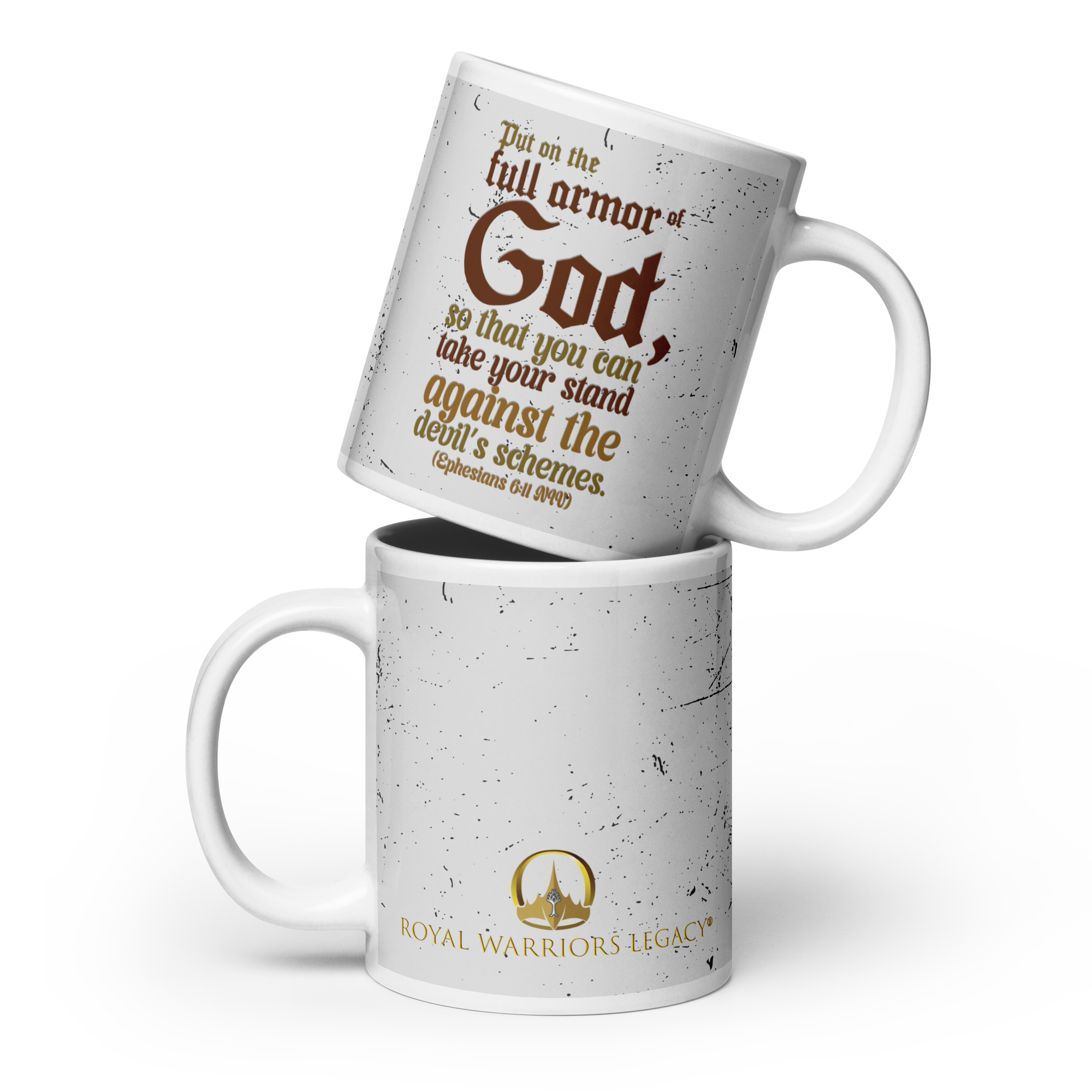 Full Armor Of God: Ephesians 6:11 White Glossy Mug (11 oz / 15 oz / 20 oz)