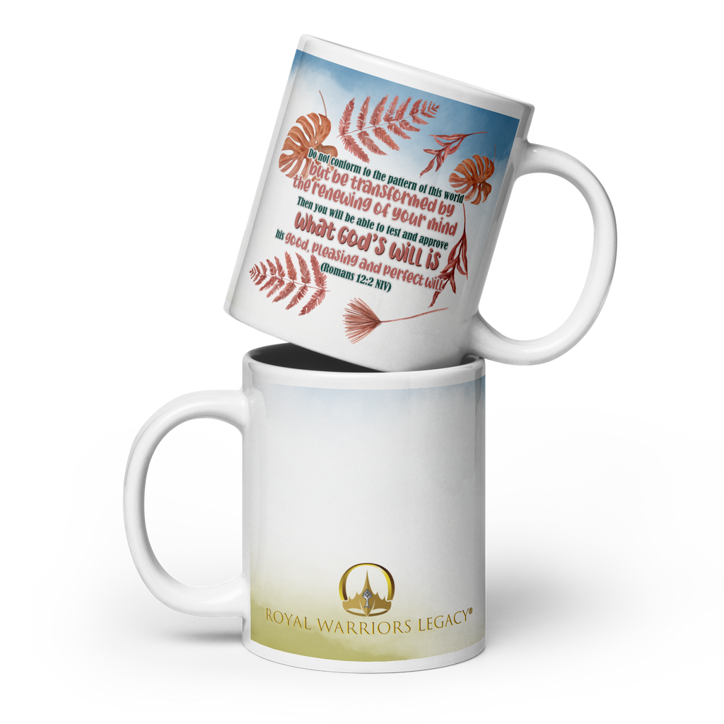 Renewed By The Spirit: Romans 12:2 White Glossy Mug (11 oz / 15 oz / 20 oz)
