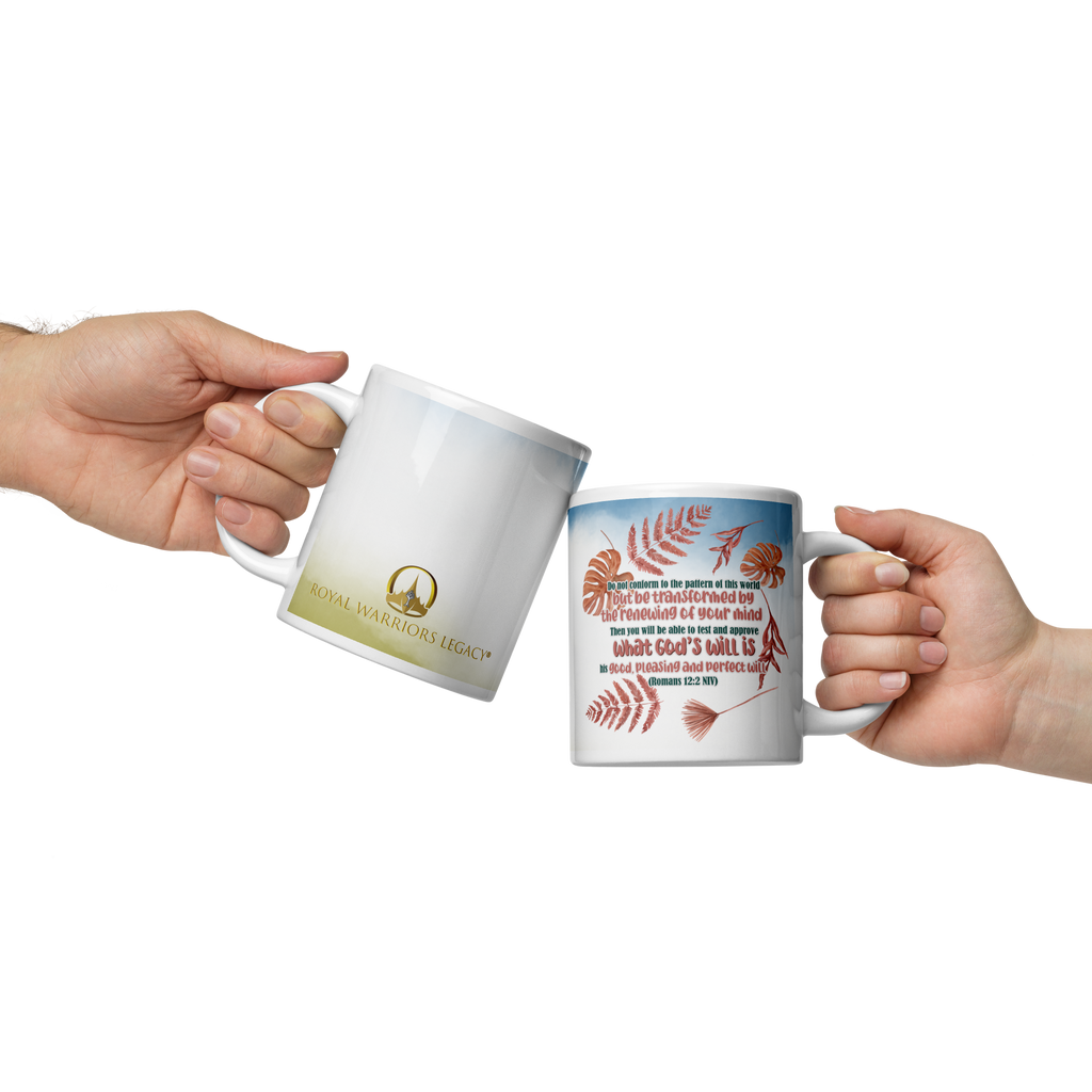 Renewed By The Spirit: Romans 12:2 White Glossy Mug (11 oz / 15 oz / 20 oz)