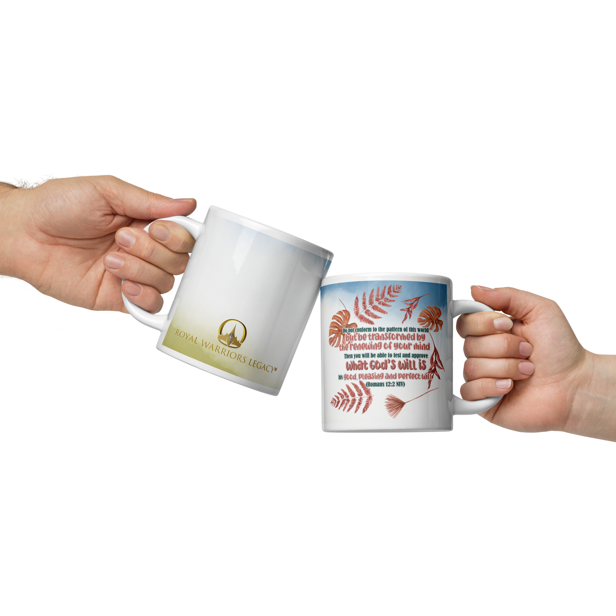 Renewed By The Spirit: Romans 12:2 White Glossy Mug (11 oz / 15 oz / 20 oz)