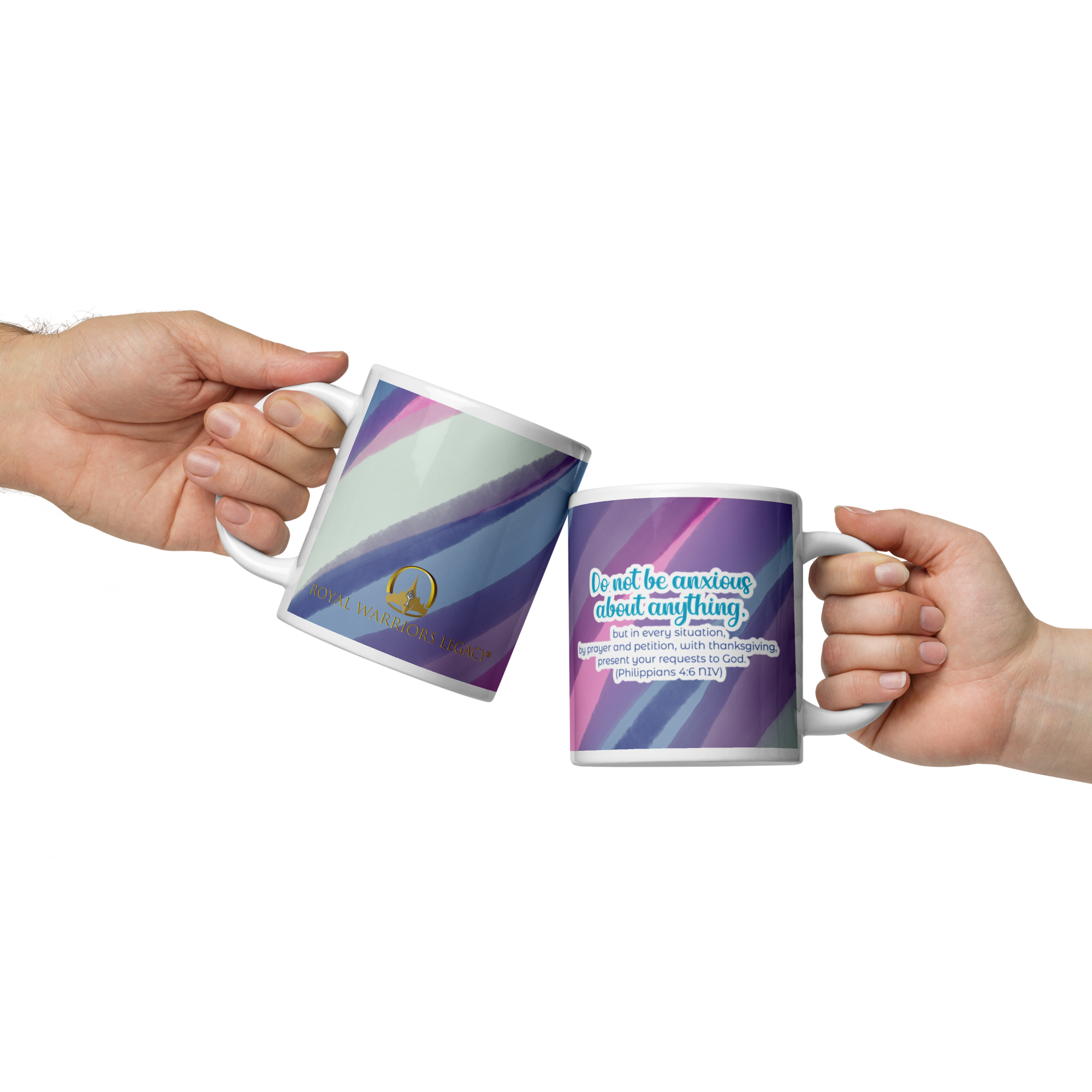 Prayer & Gratitude: Philippians 4:6 White Glossy Mug (11 oz / 15 oz / 20 oz)