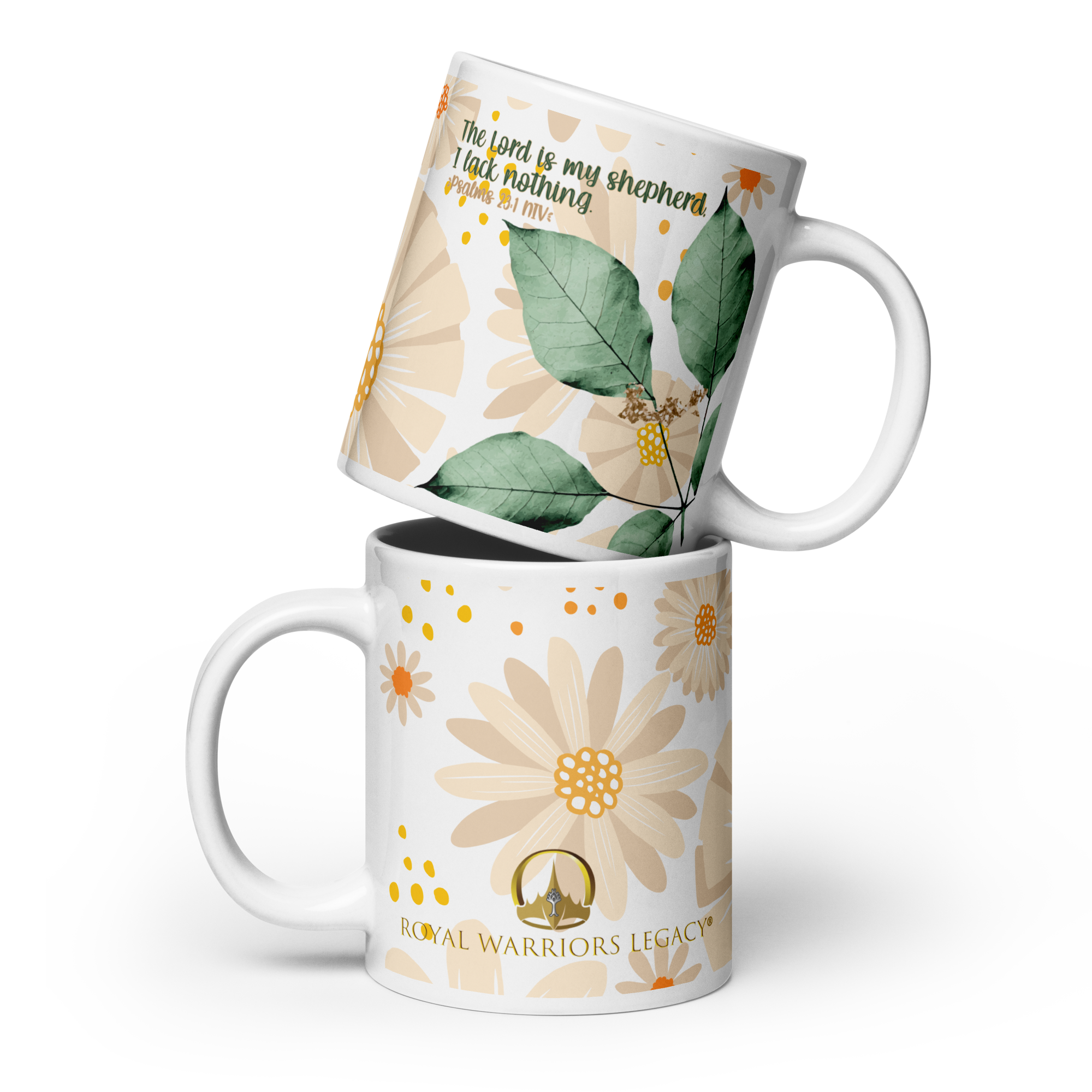 The Lord Is My Shepherd: Psalm 23:1 White Glossy Mug (11 oz / 15 oz / 20 oz)