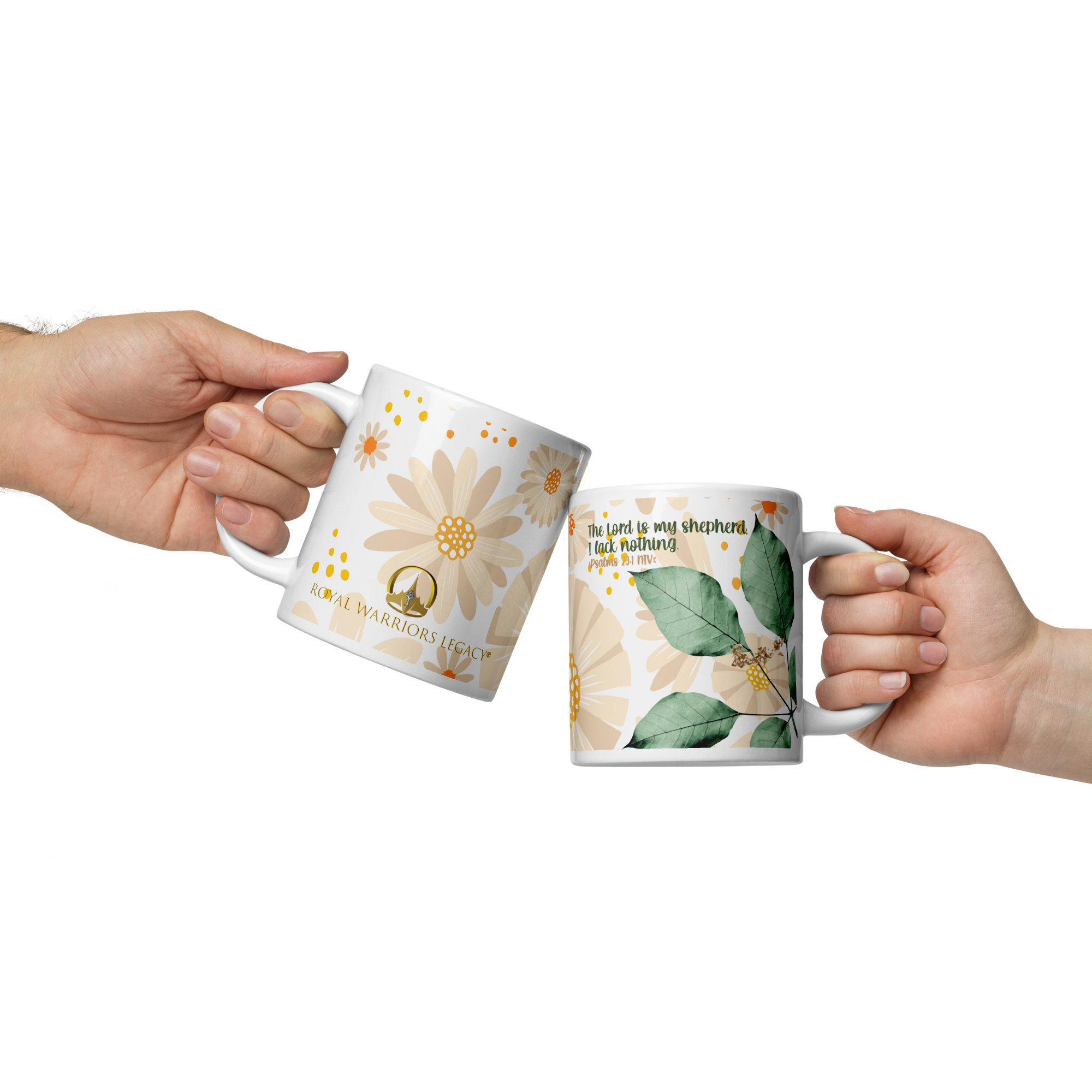 The Lord Is My Shepherd: Psalm 23:1 White Glossy Mug (11 oz / 15 oz / 20 oz)