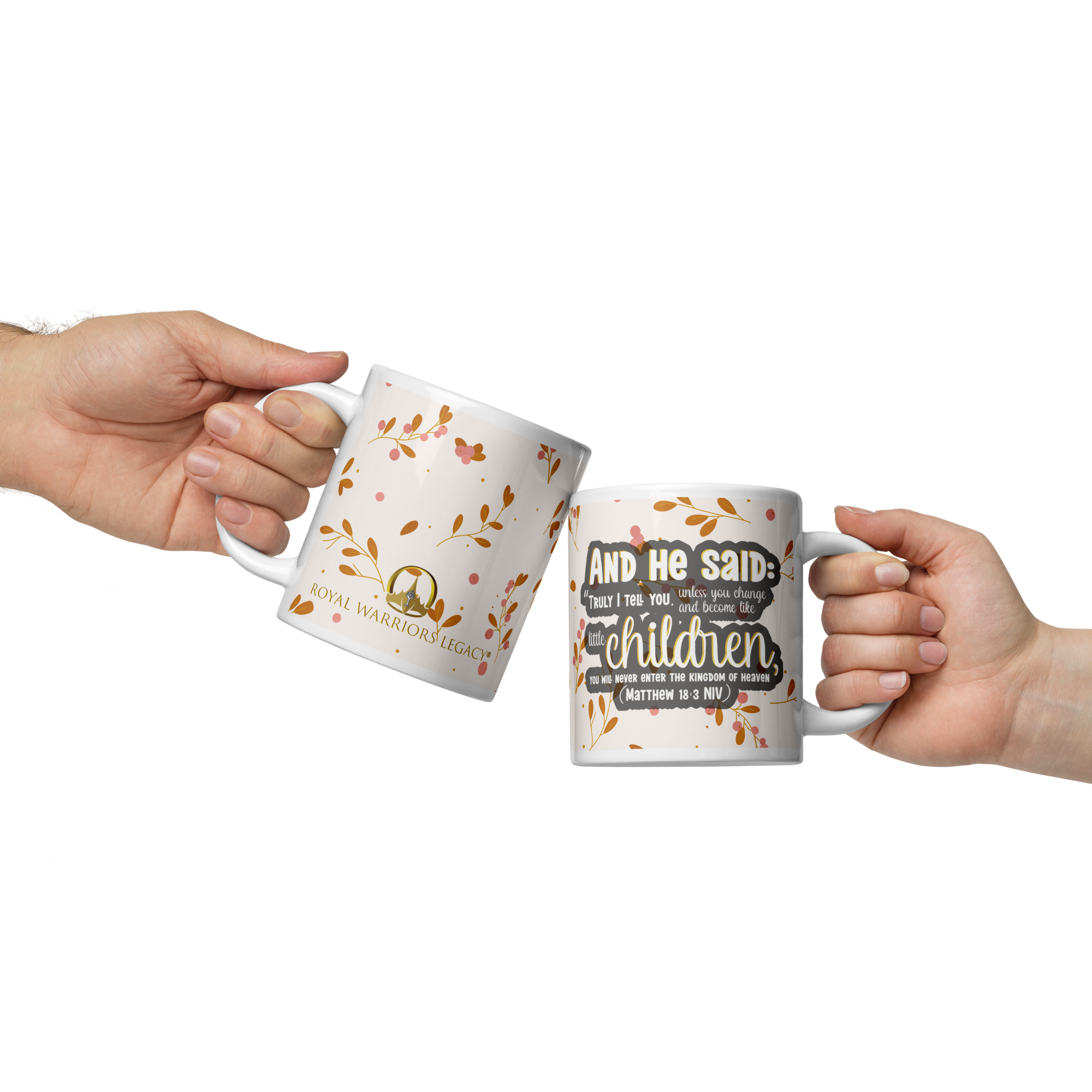 Childlike Faith: Matthew 18:3 White Glossy Mug (11 oz / 15 oz / 20 oz)