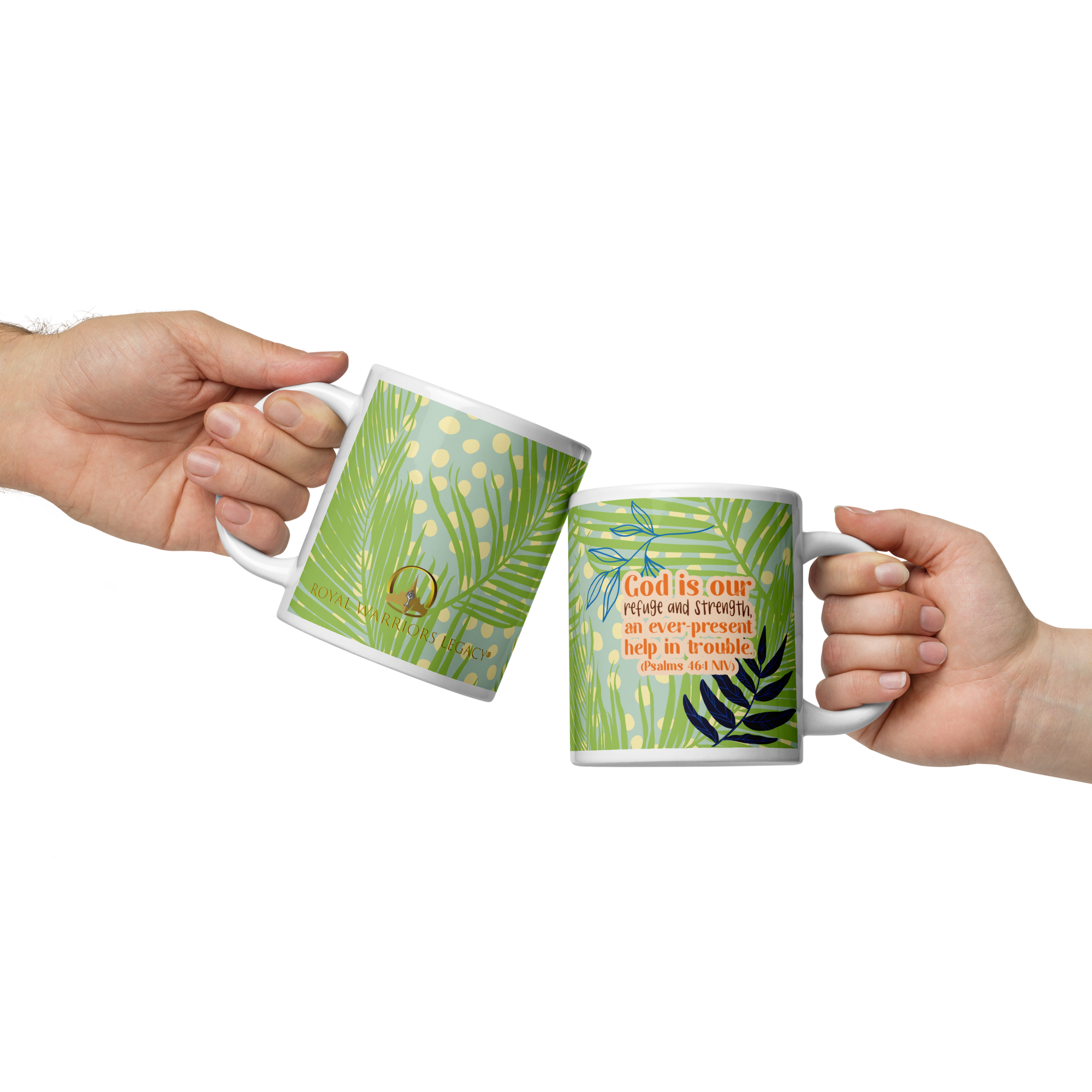 God Our Refuge: Psalm 46:1 White Glossy Mug (11 oz / 15 oz / 20 oz)