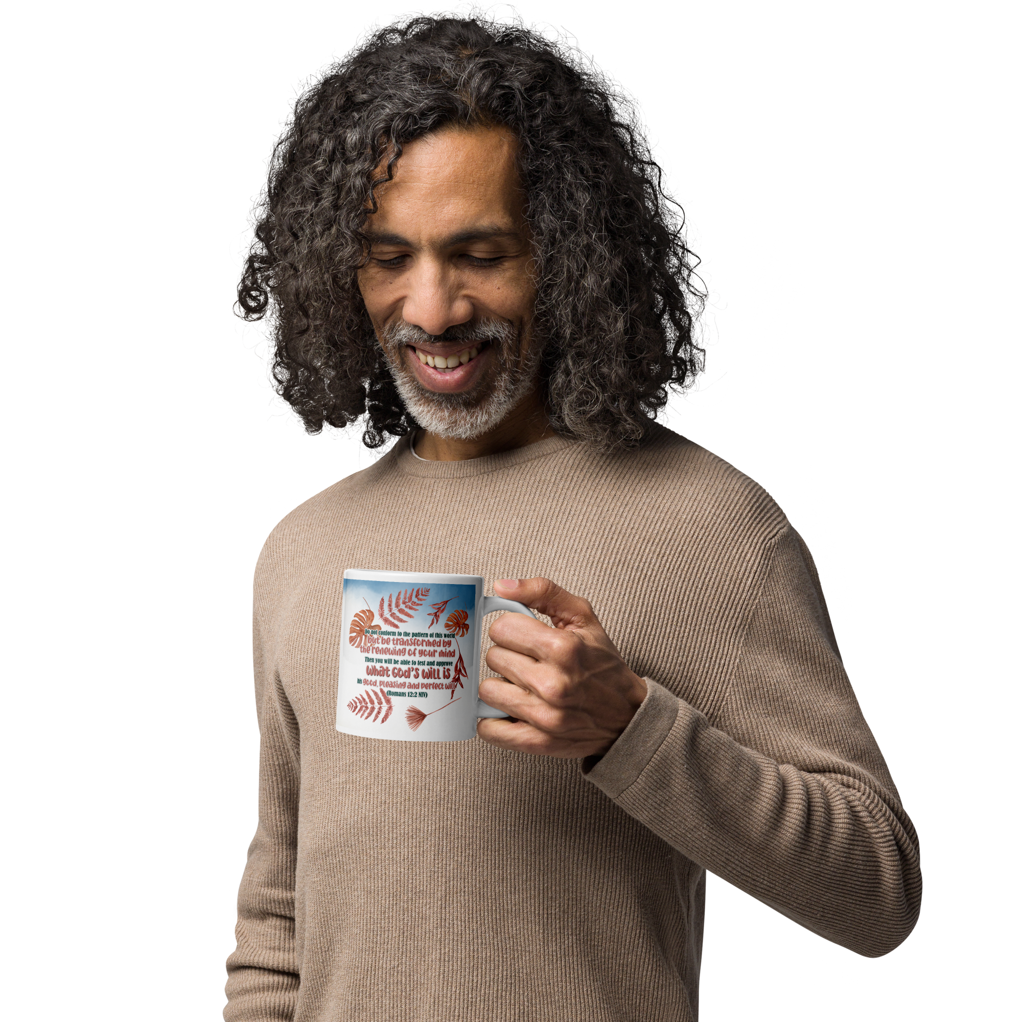 Renewed By The Spirit: Romans 12:2 White Glossy Mug (11 oz / 15 oz / 20 oz)